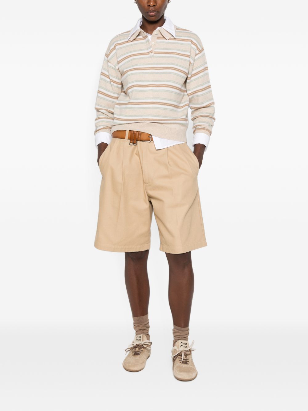 Guest In Residence Striped Cashmere Polo Shirt