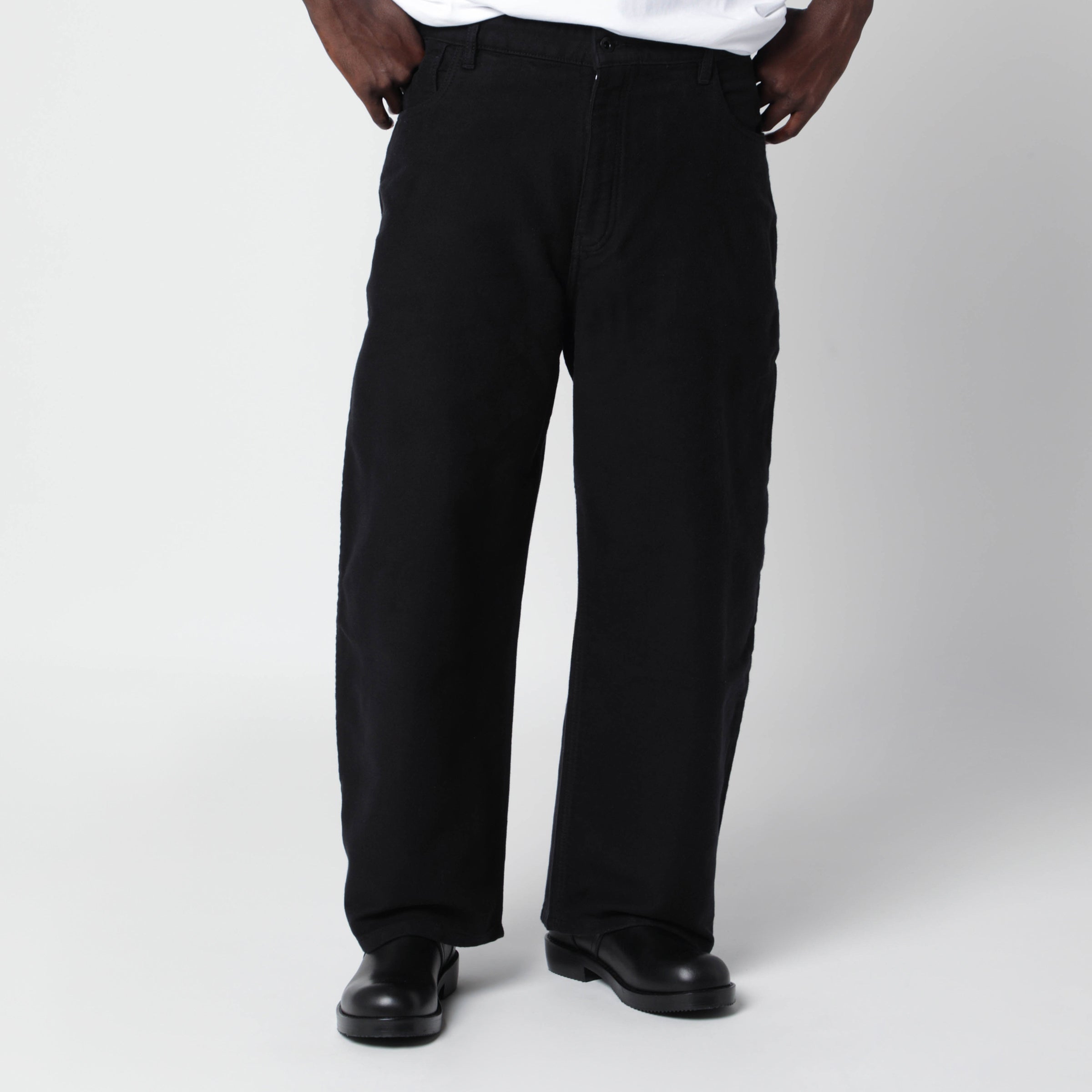 Studio nicholson Black Washed Paolo Wide-Leg Jeans