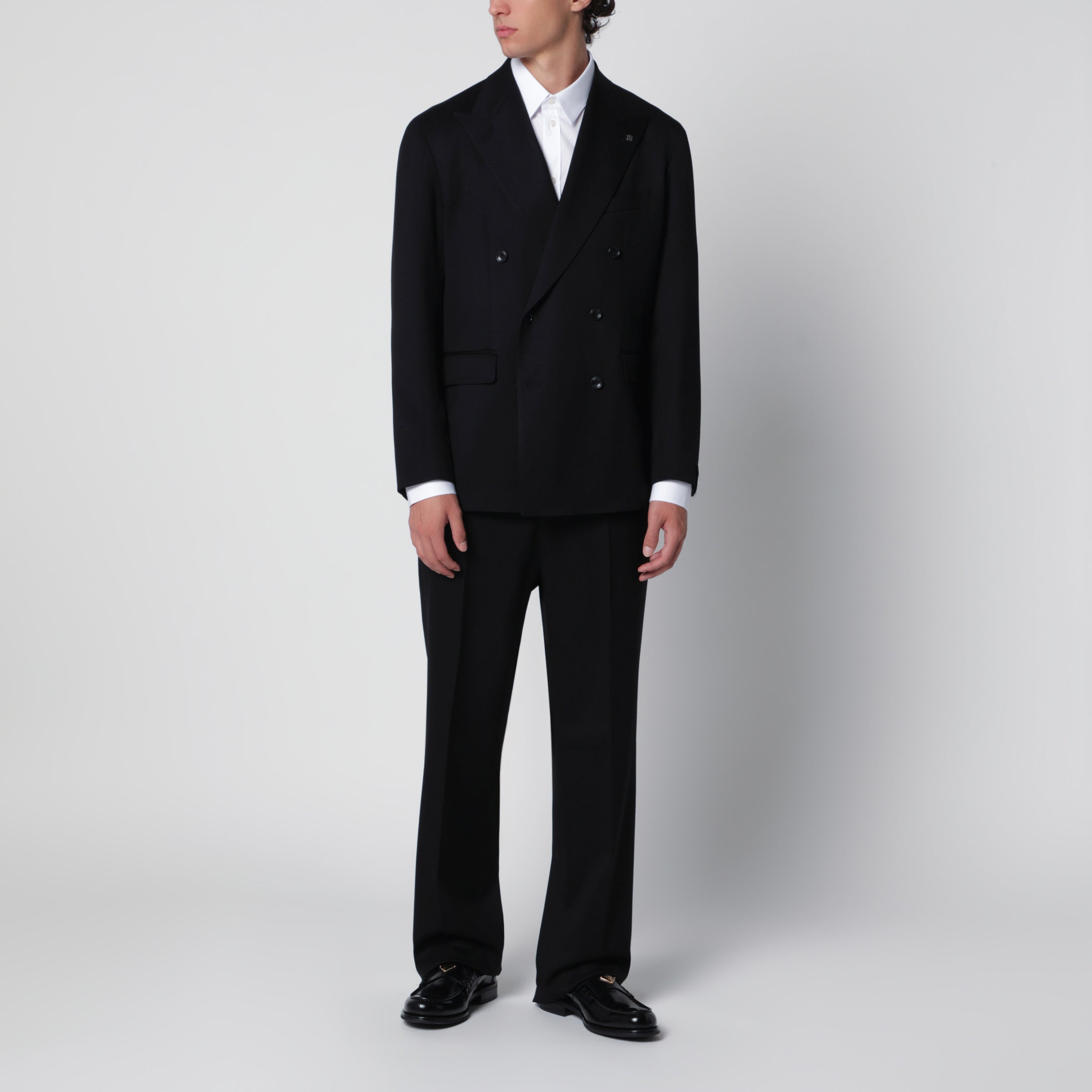 Tagliatore Black Double-Breasted Wool Suit