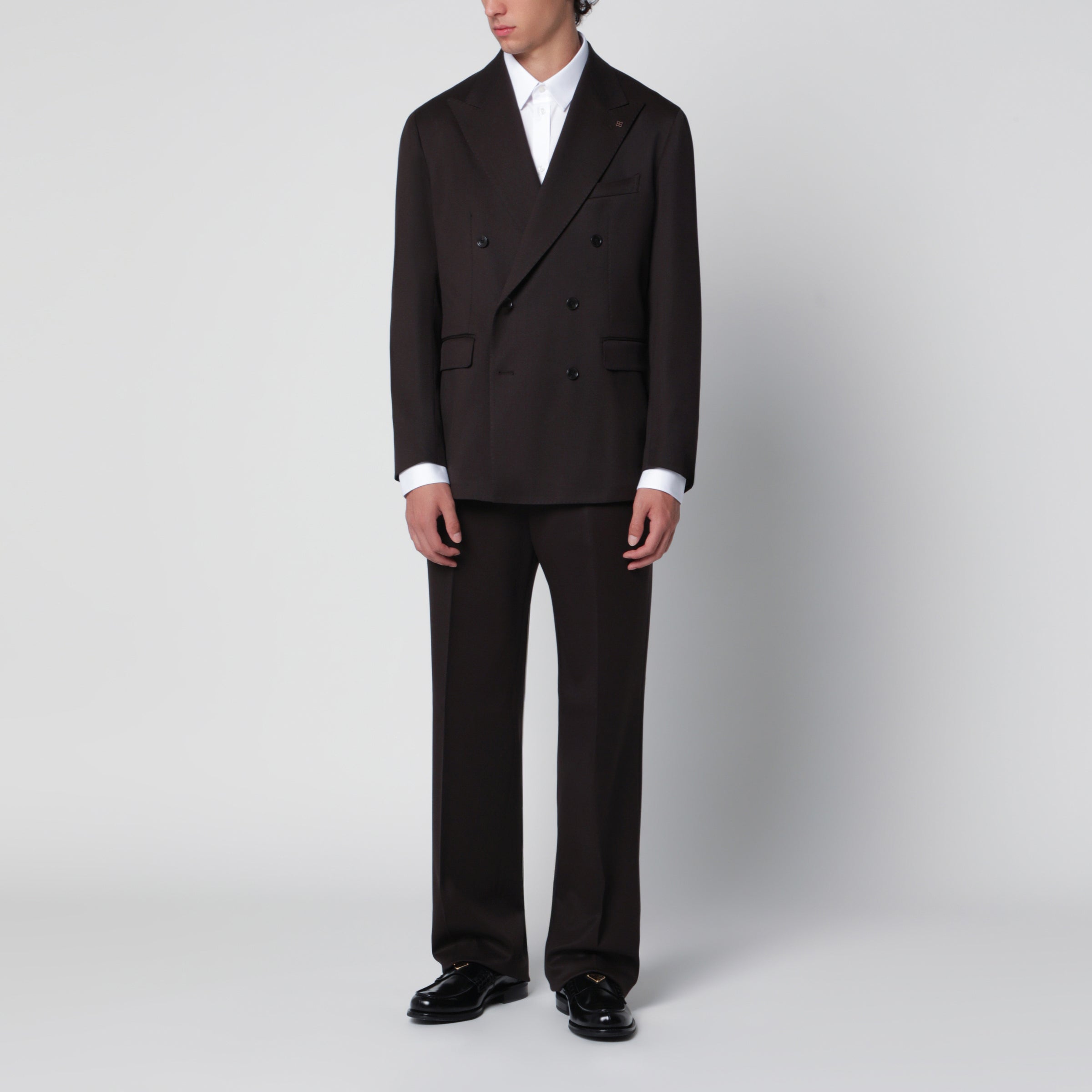 Tagliatore Brown Double-Breasted Suit In Wool