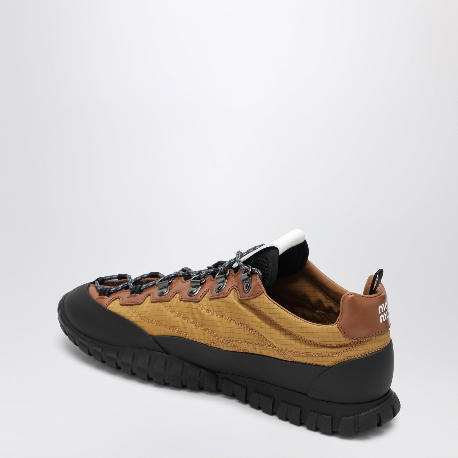 Miu Miu Technical Fabric And Leather Sneakers