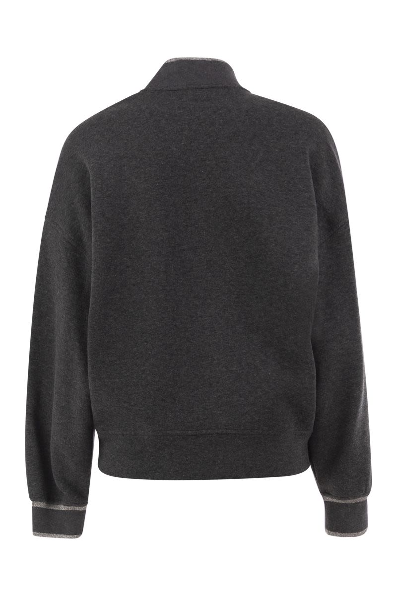 Brunello Cucinelli Technical Jersey Bomber With Luminous Kn