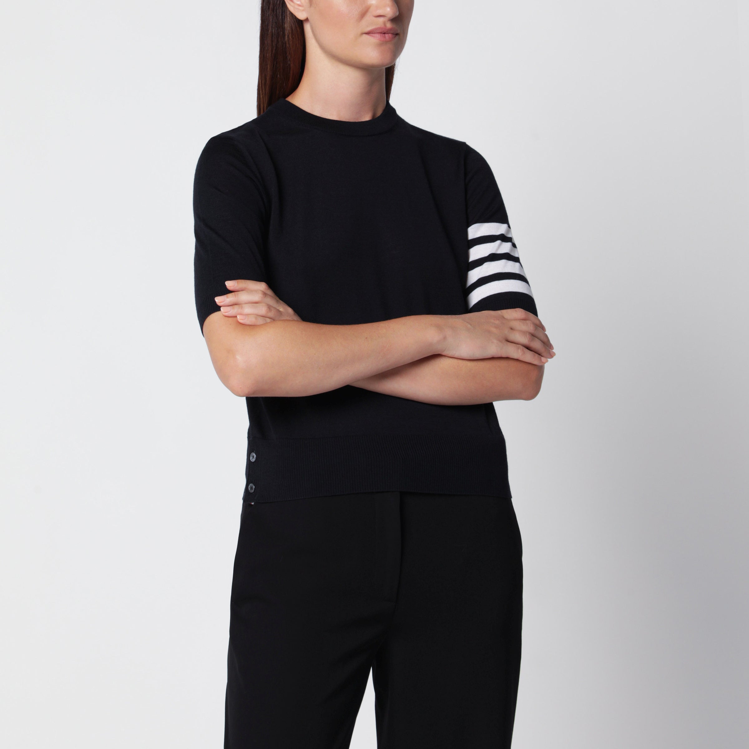 Thom Browne Navy Virgin Wool Sweater