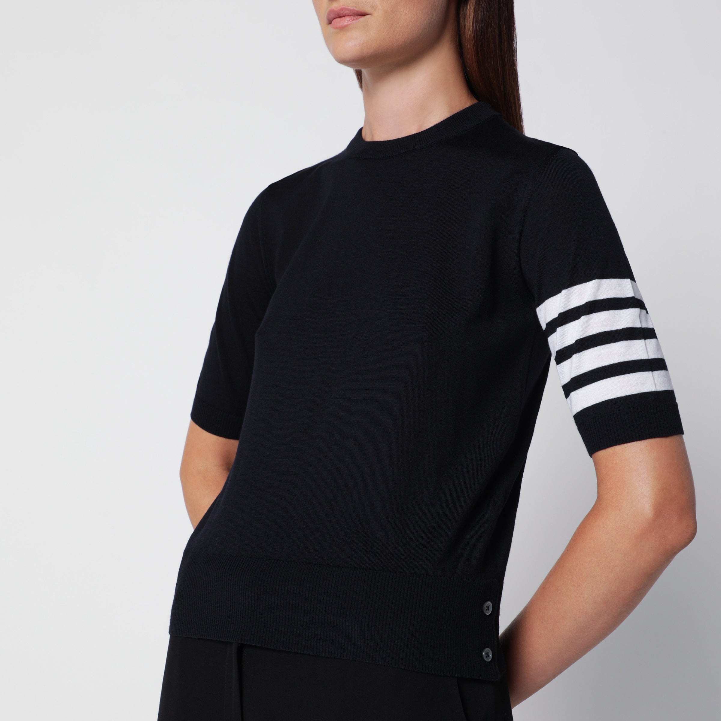 Thom Browne Navy Virgin Wool Sweater