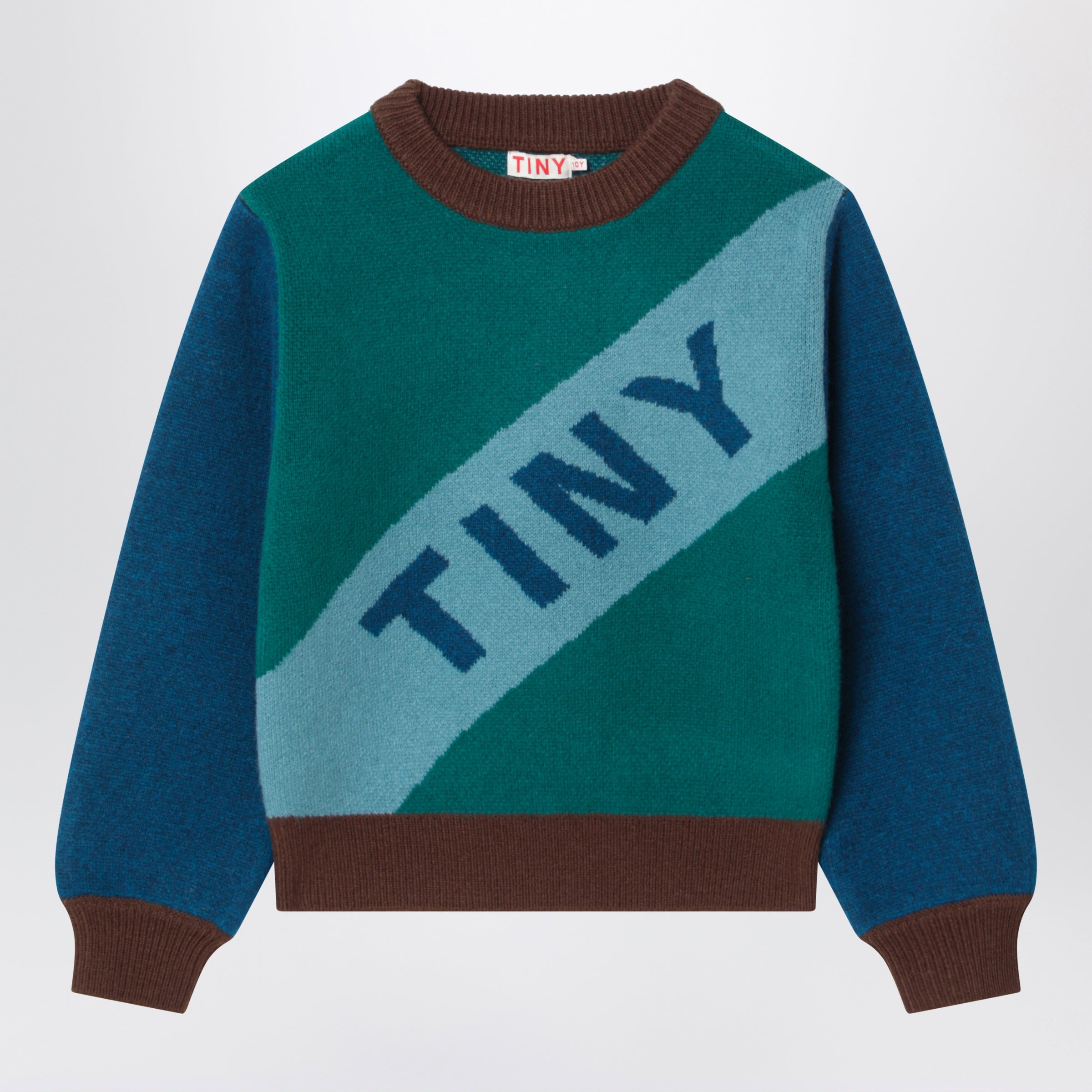 Tinycottons Colour-Block Sweater With Intarsia Lette