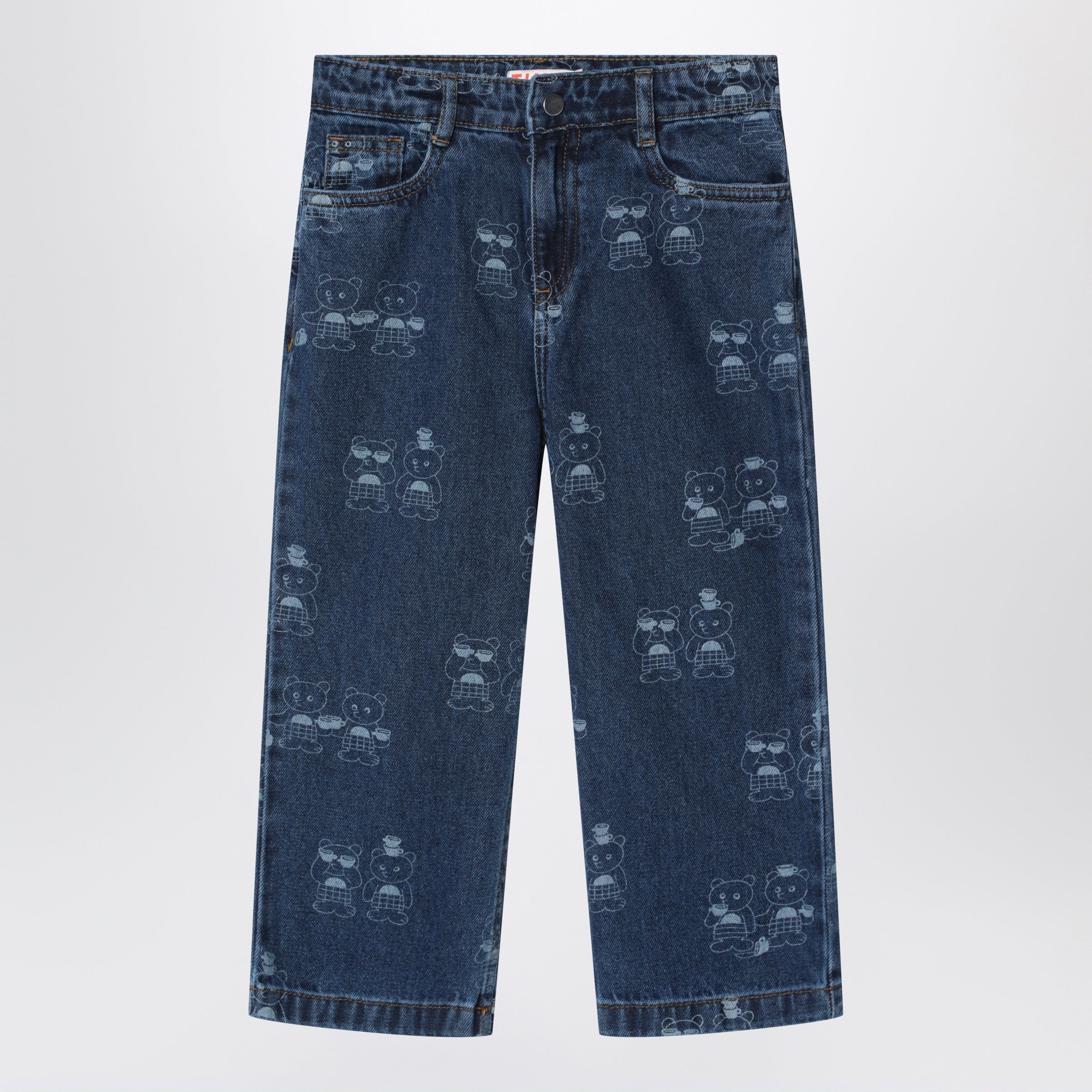 Tinycottons Dark Blue Jeans With Bear Print