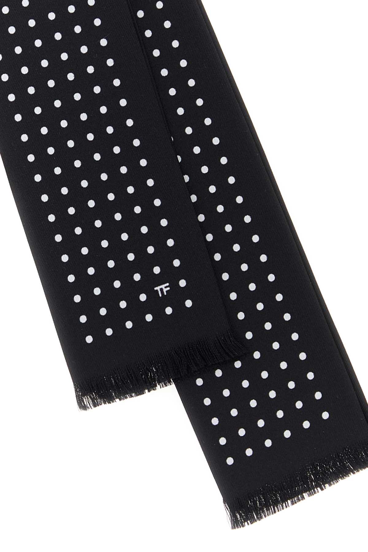 Tom Ford 4 Folded Printed Dots Scarf 165X24