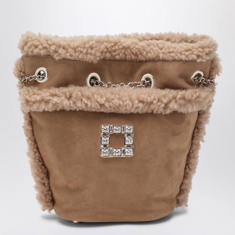 Roger Vivier Très Vivier Backpack In Suede And Shearl
