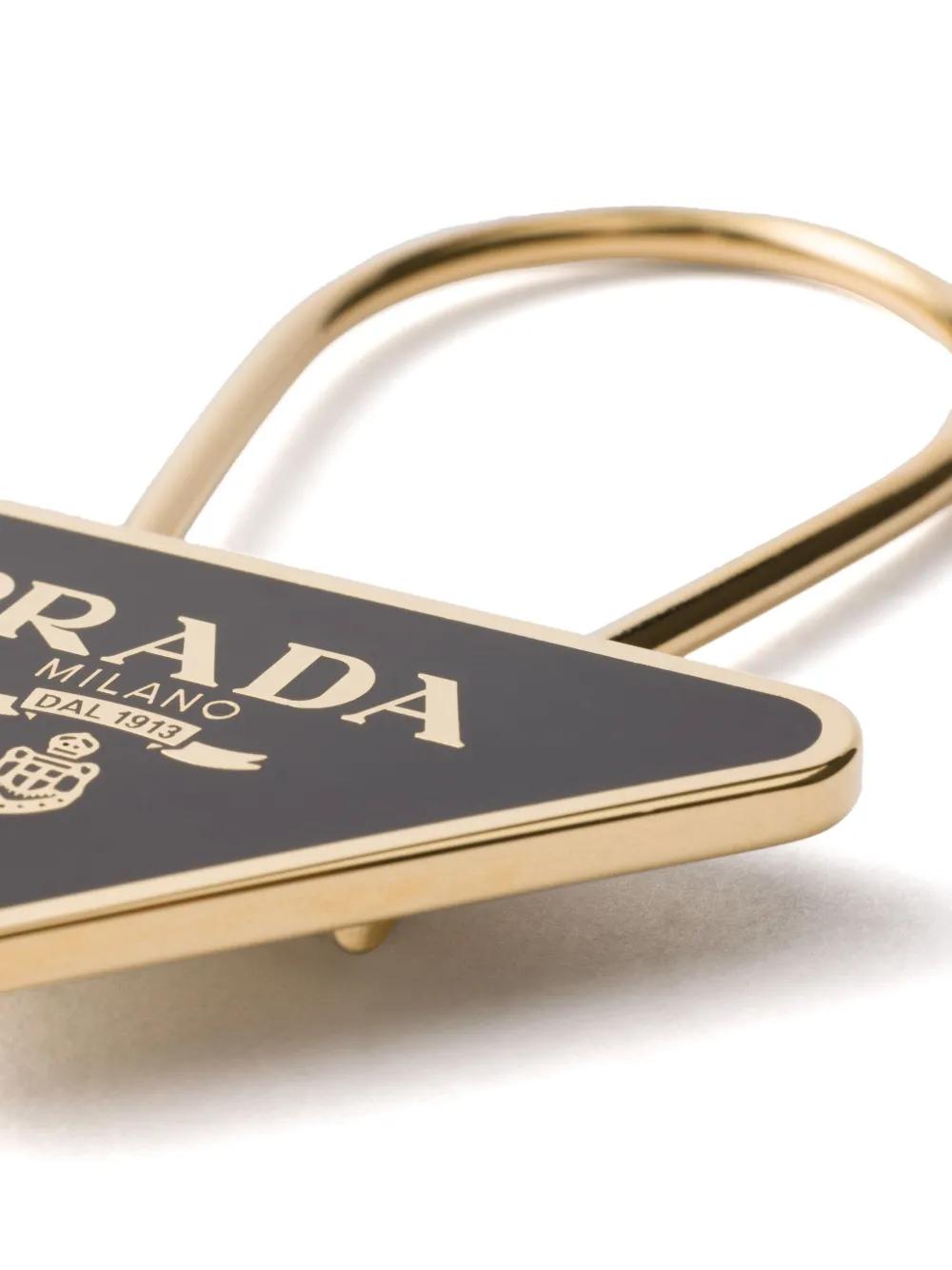 Prada Triangle Logo Keyring