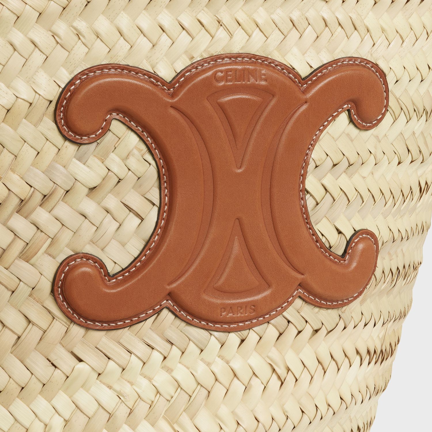 Celine Triomphe Classic Medium Tan Palm Leaves 