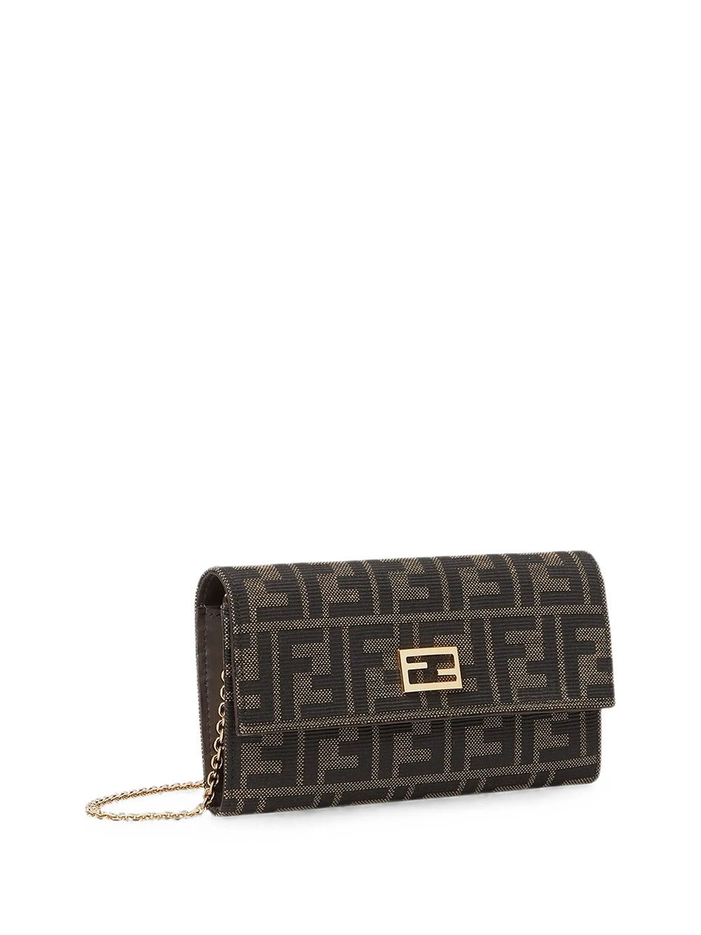 Fendi Tube Continental Logo Chain Wallet