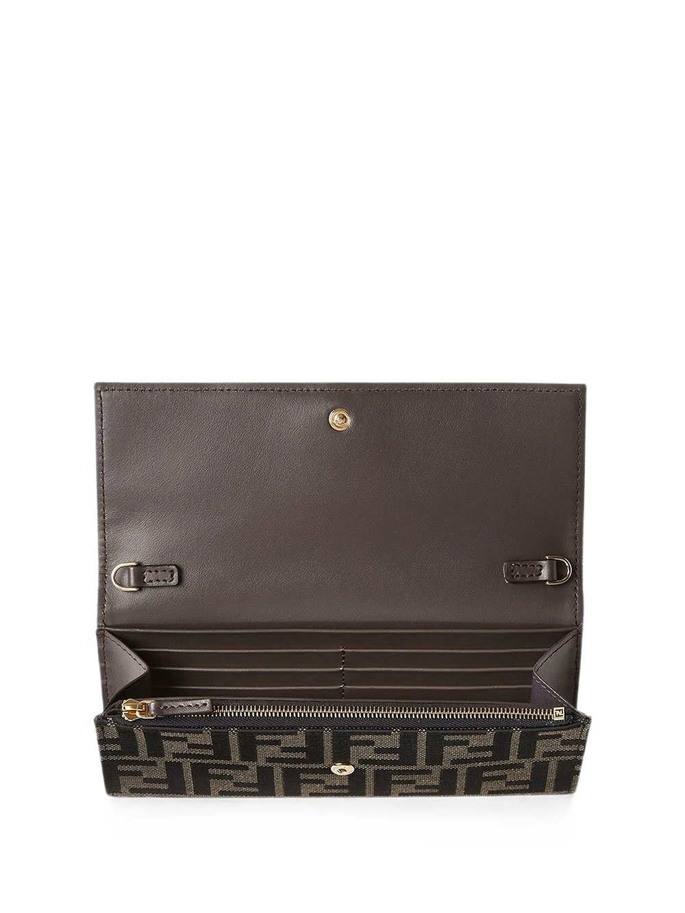 Fendi Tube Continental Logo Chain Wallet