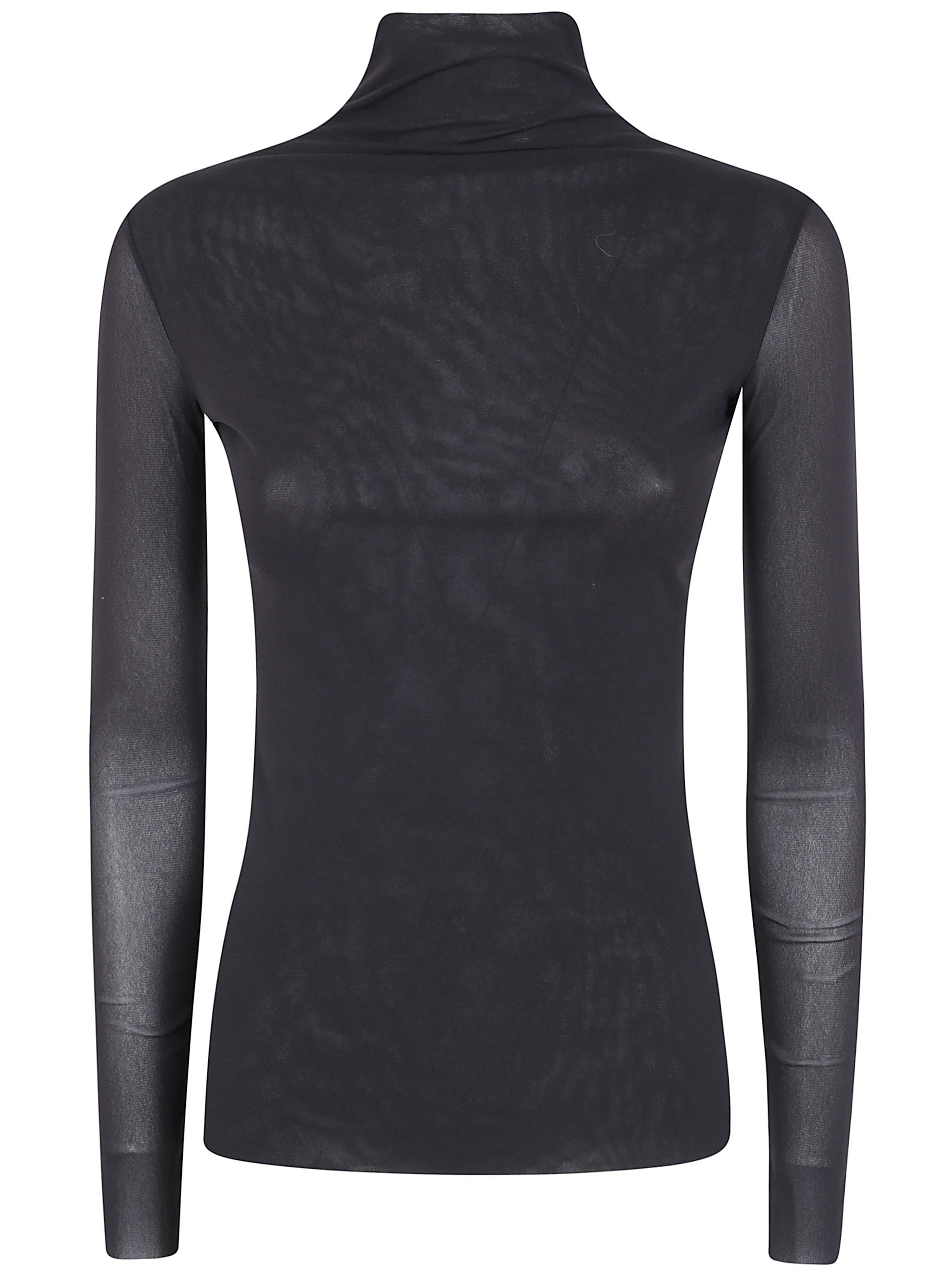 D.Exterior Tulle Turtle Neck Sweater