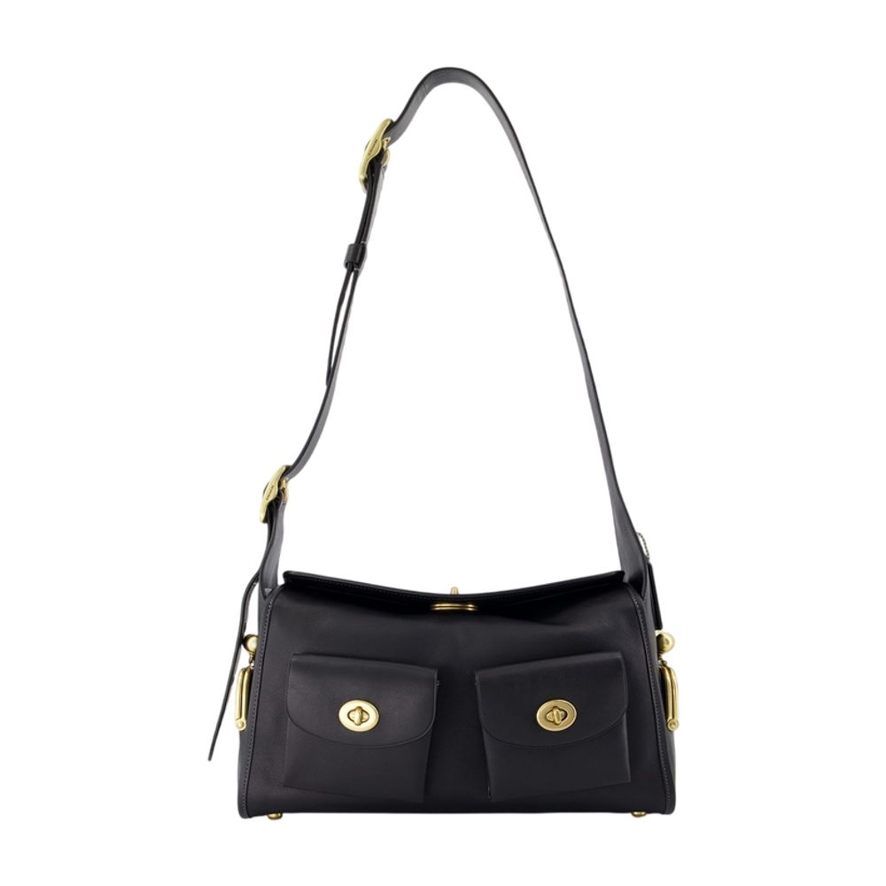Coach "Turnlock Haversack" Leather Shoulder Ba