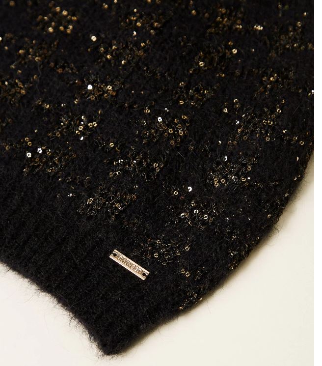 Twin-Set Black Gold Polyester Hat