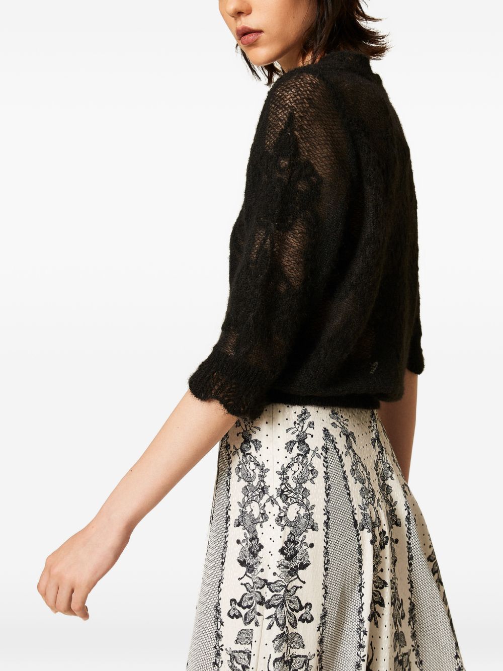 Twin-Set Black Wool Sweater