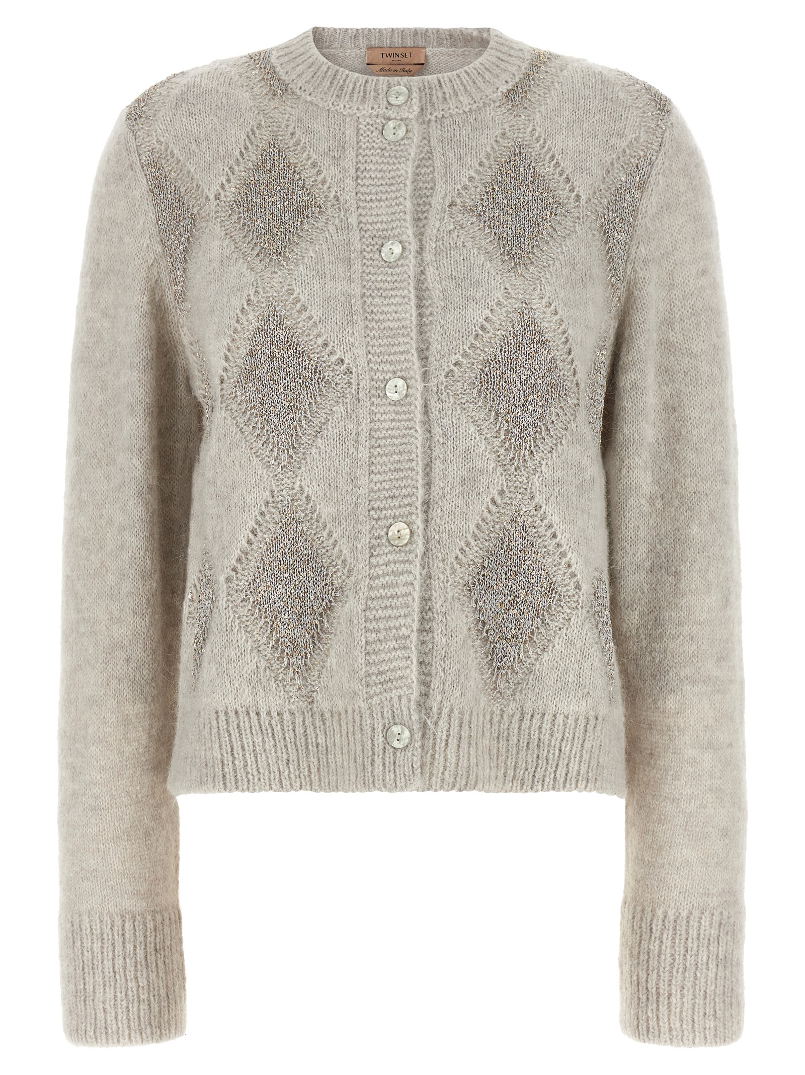 Twin-Set Twin Set Jacquard Diamond Cardigan