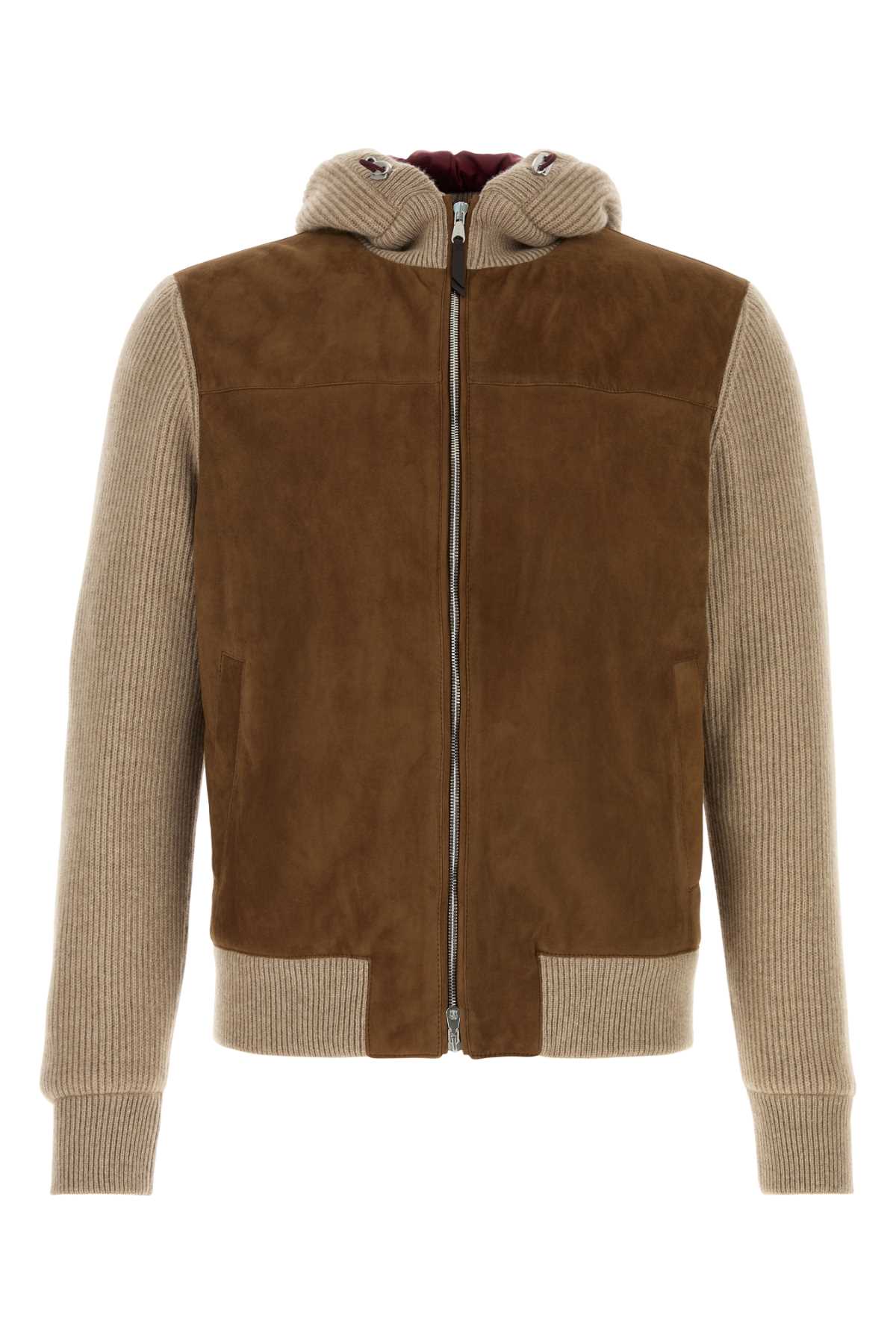Brunello Cucinelli Two-Tone Suede And Cashmere Jacket