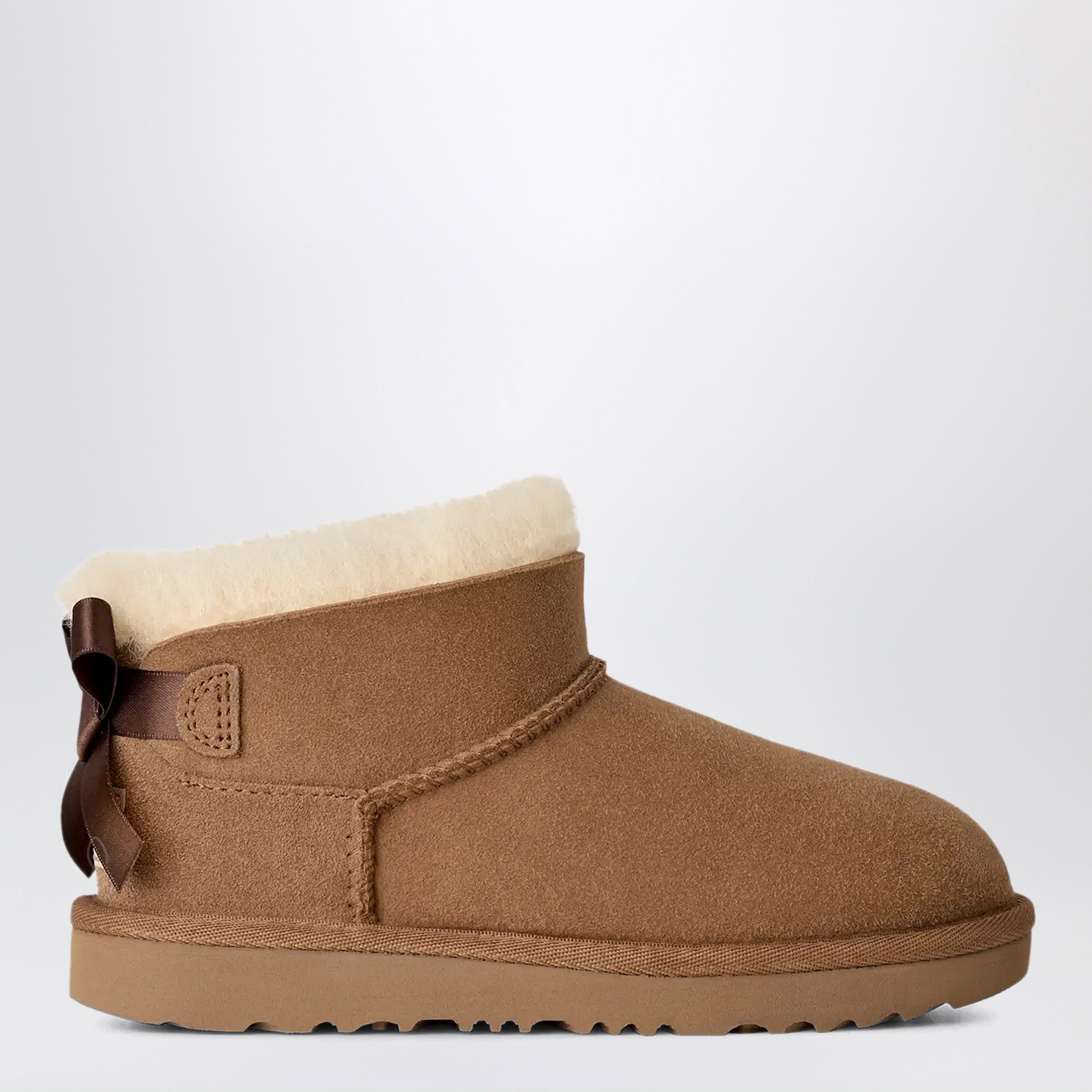 Ugg Brown Ultra Mini Bailey Bow Sheepskin Bo