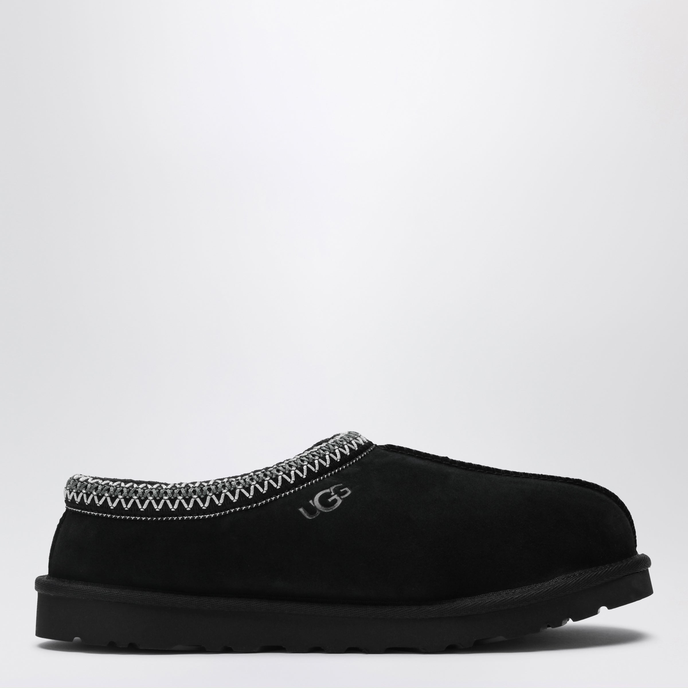 Ugg Tasman Black Eather Slip-Ons