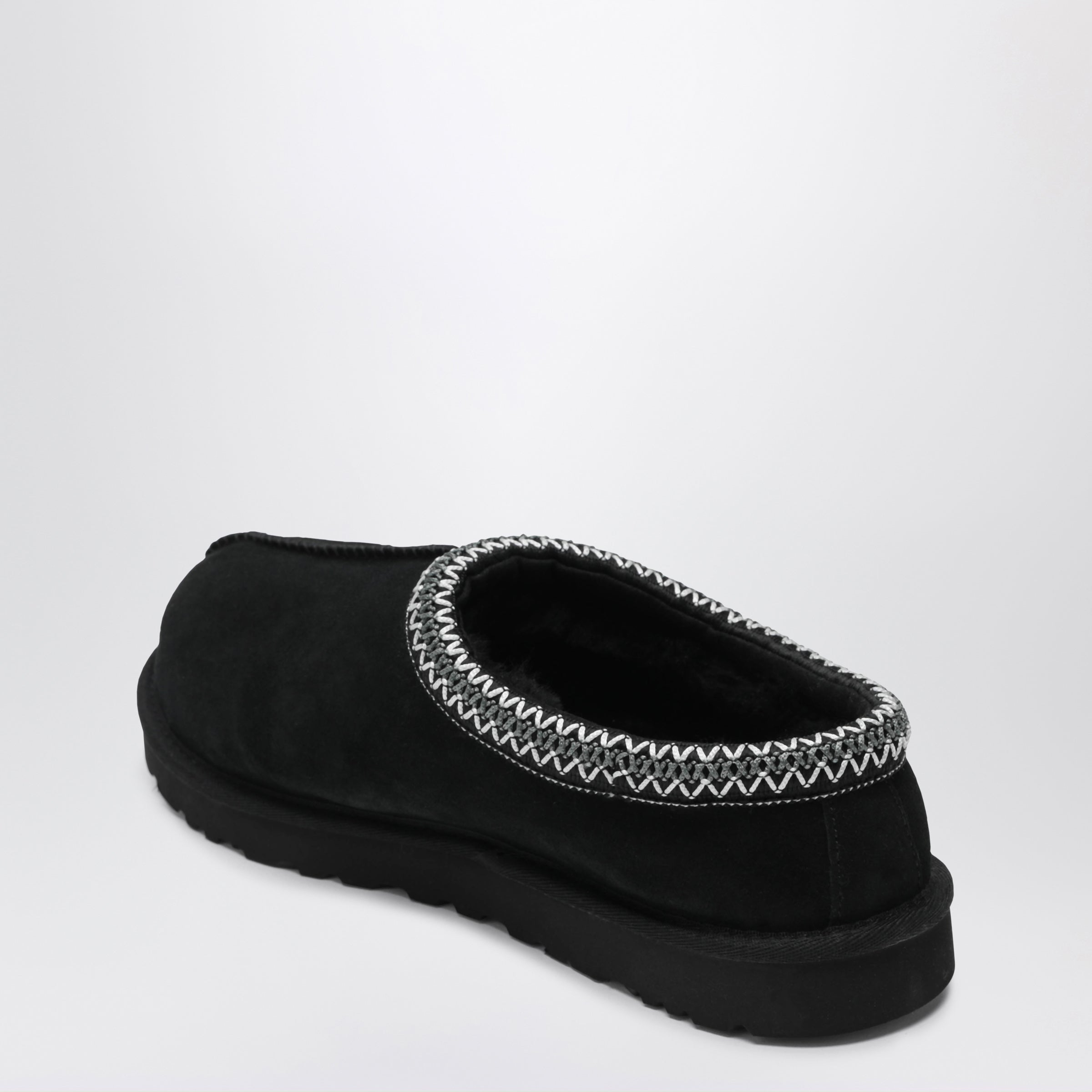 Ugg Tasman Black Eather Slip-Ons