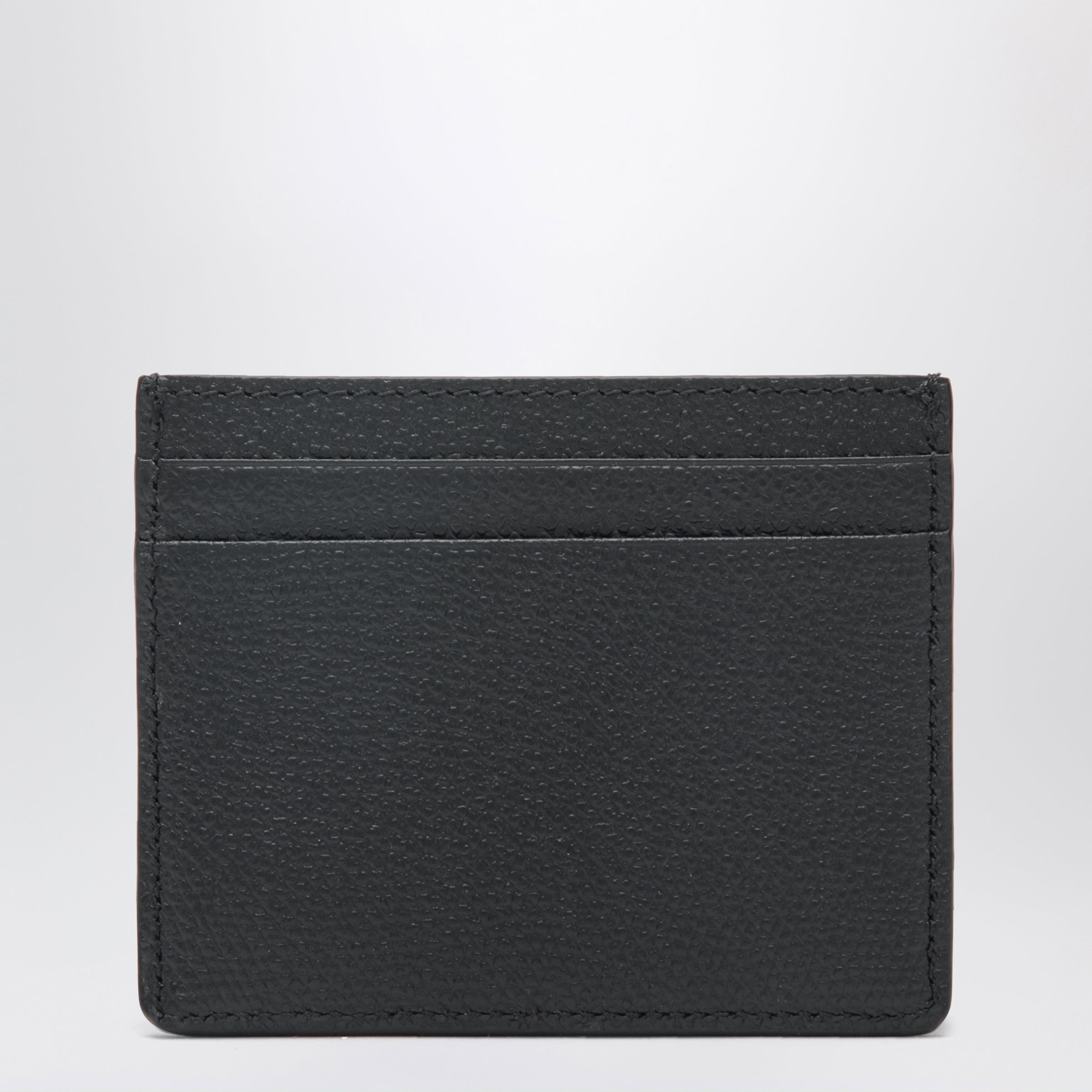 Valentino Garavani Black Leather Card Holder With Logo