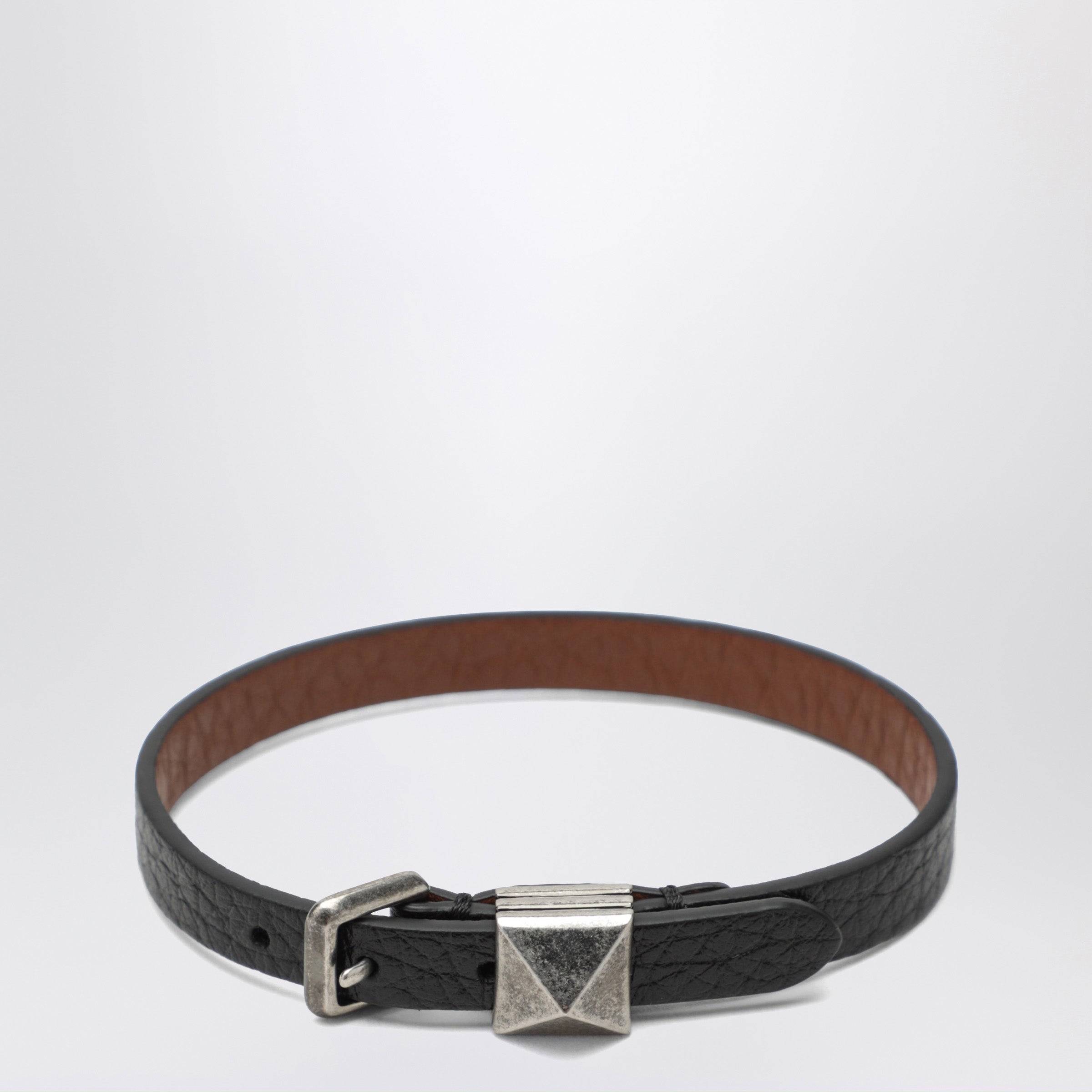 Valentino Garavani Black Rockstud Bracelet In Leather