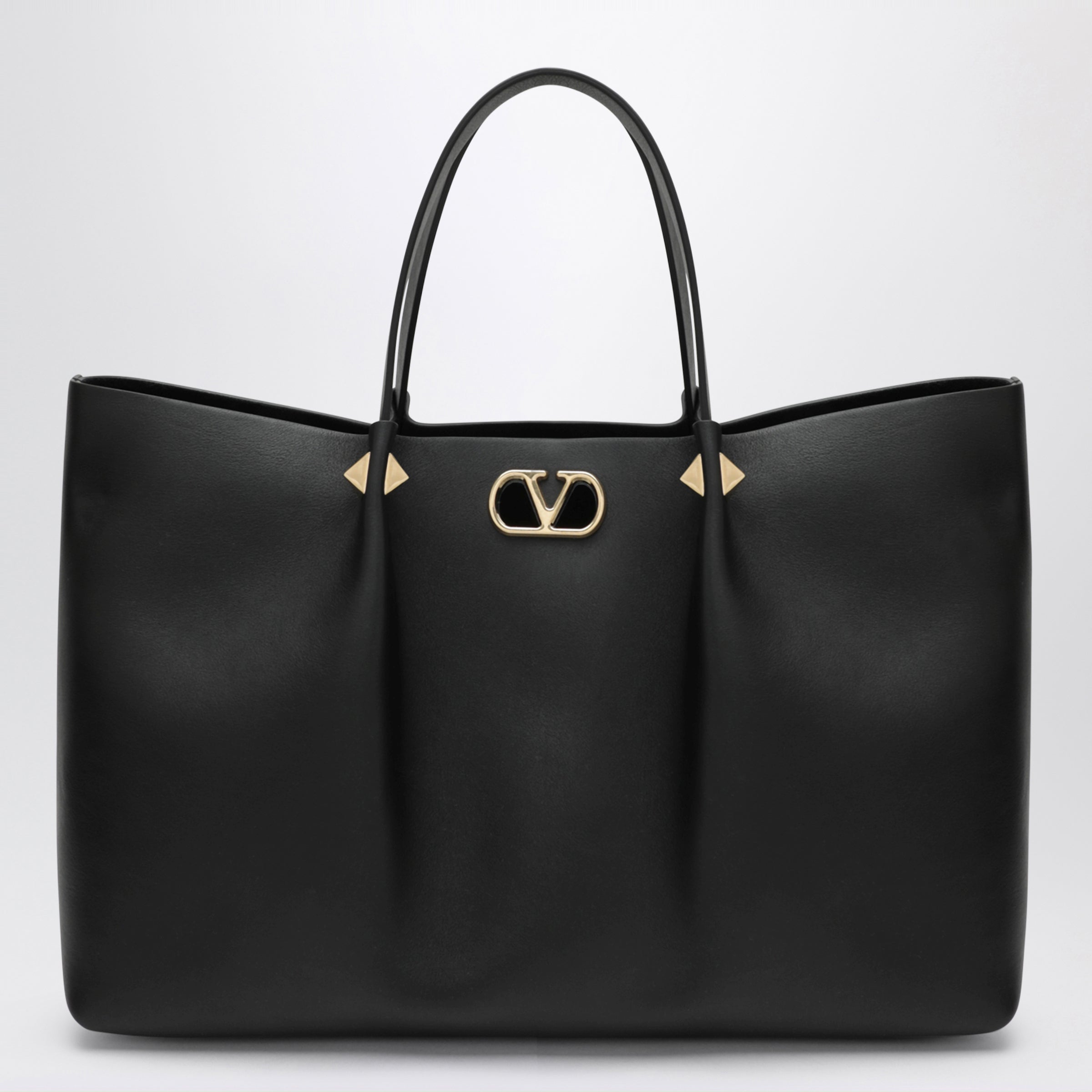 Valentino Garavani Large Rockstud Black Leather Shopping Ba