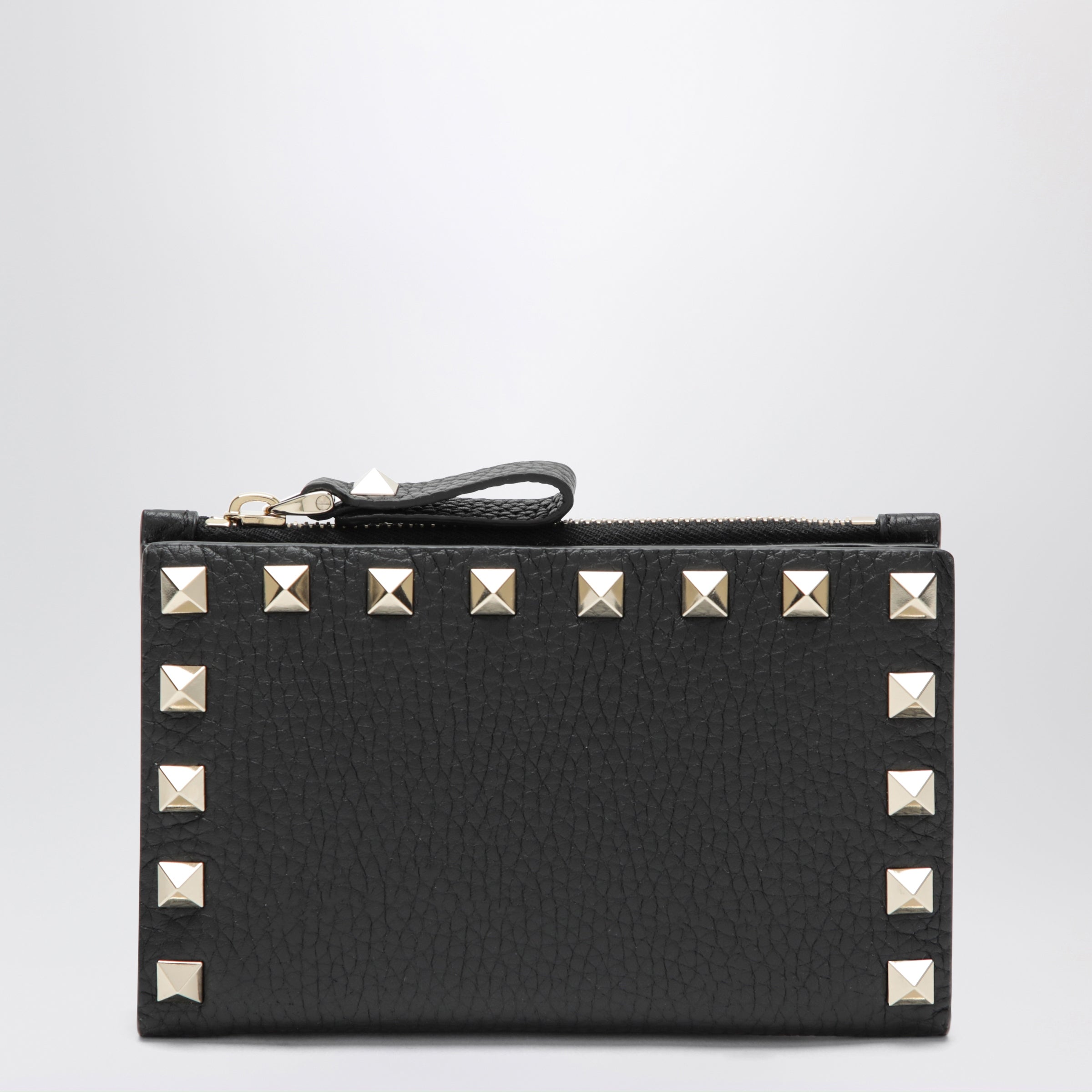 Valentino Garavani Rockstud Wallet In Black Leather