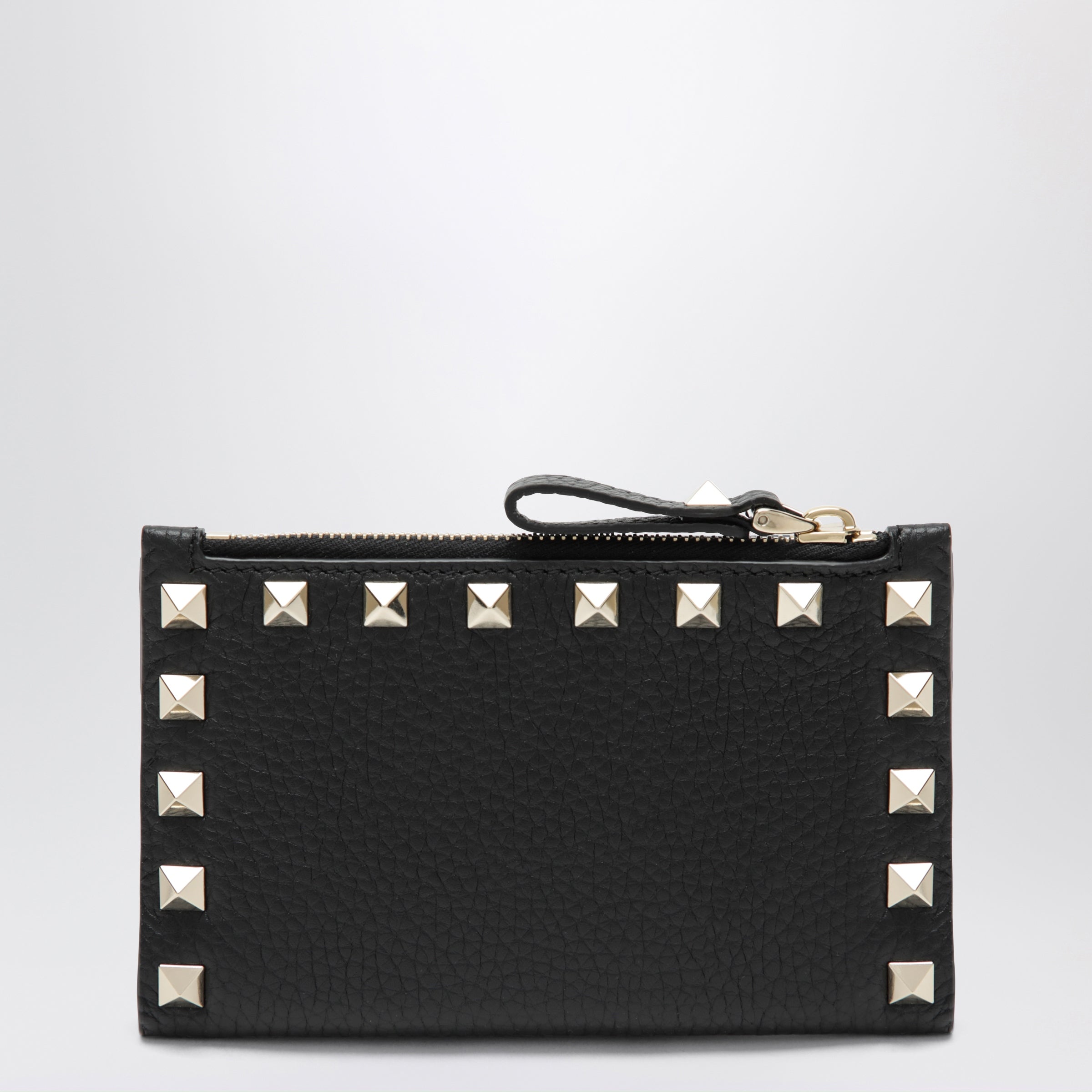 Valentino Garavani Rockstud Wallet In Black Leather