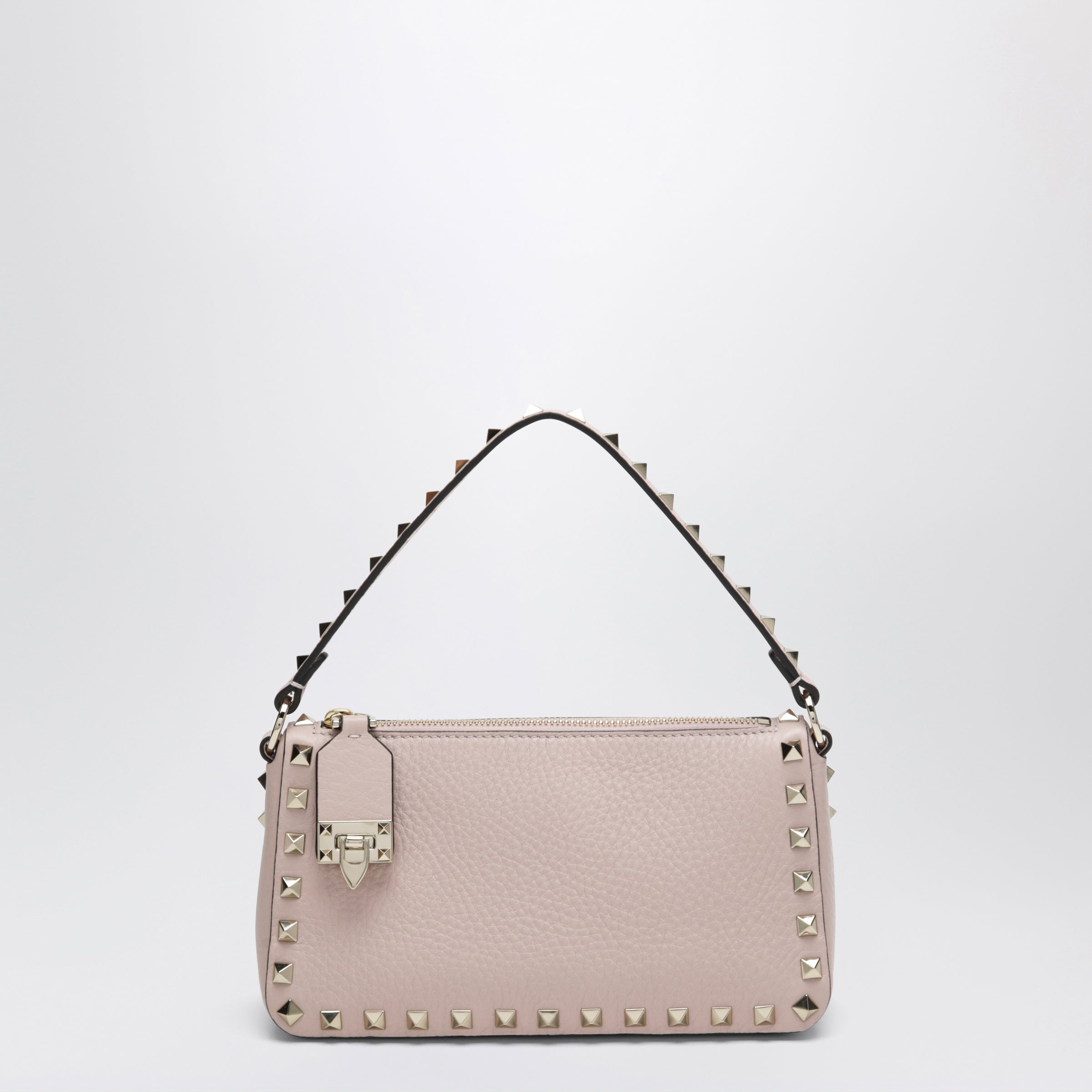 Valentino Garavani Small Rockstud Bag In Poudre Grained Cal