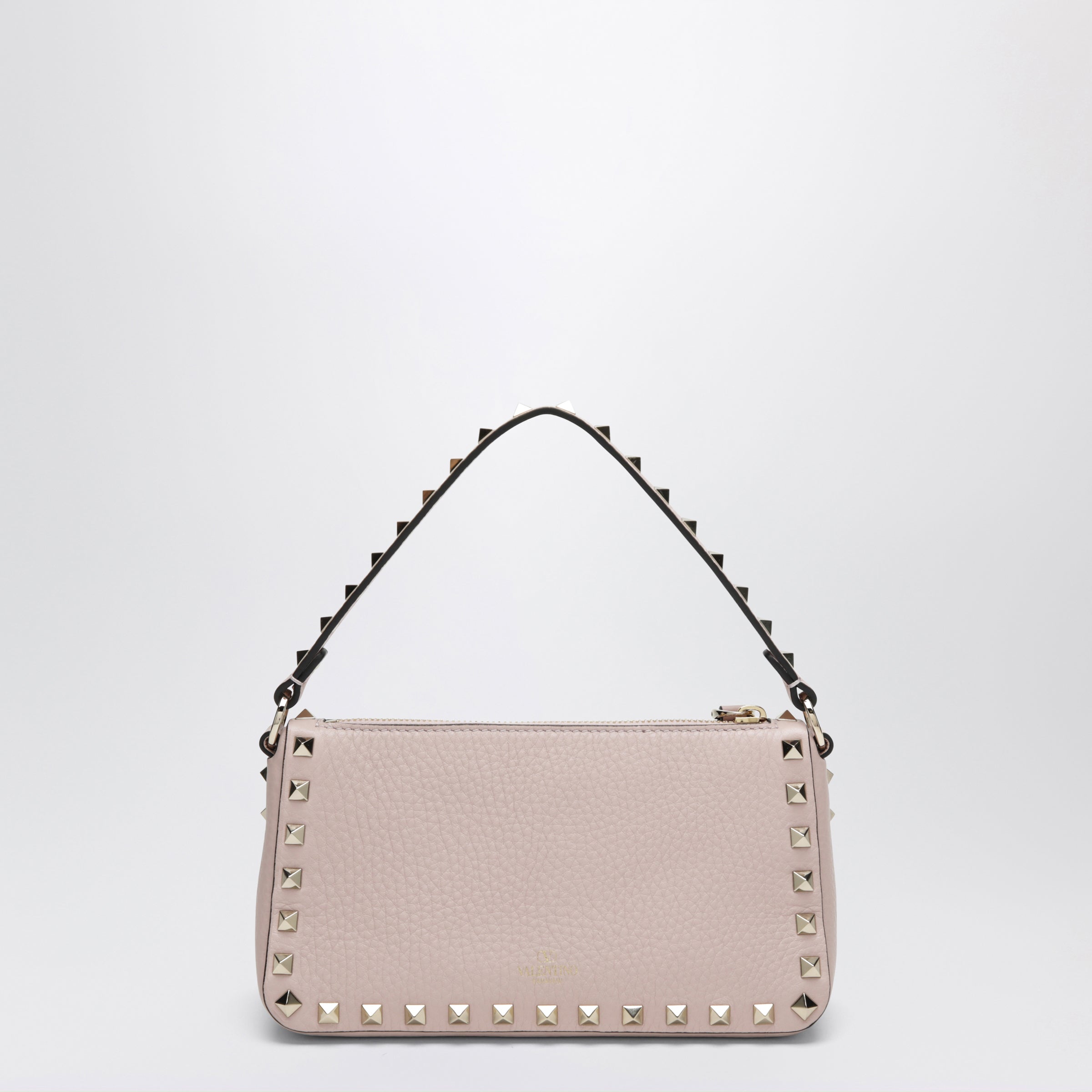 Valentino Garavani Small Rockstud Bag In Poudre Grained Cal