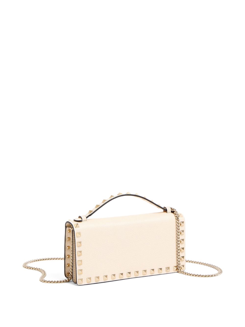 Valentino Ivory Rockstud Chain Wallet