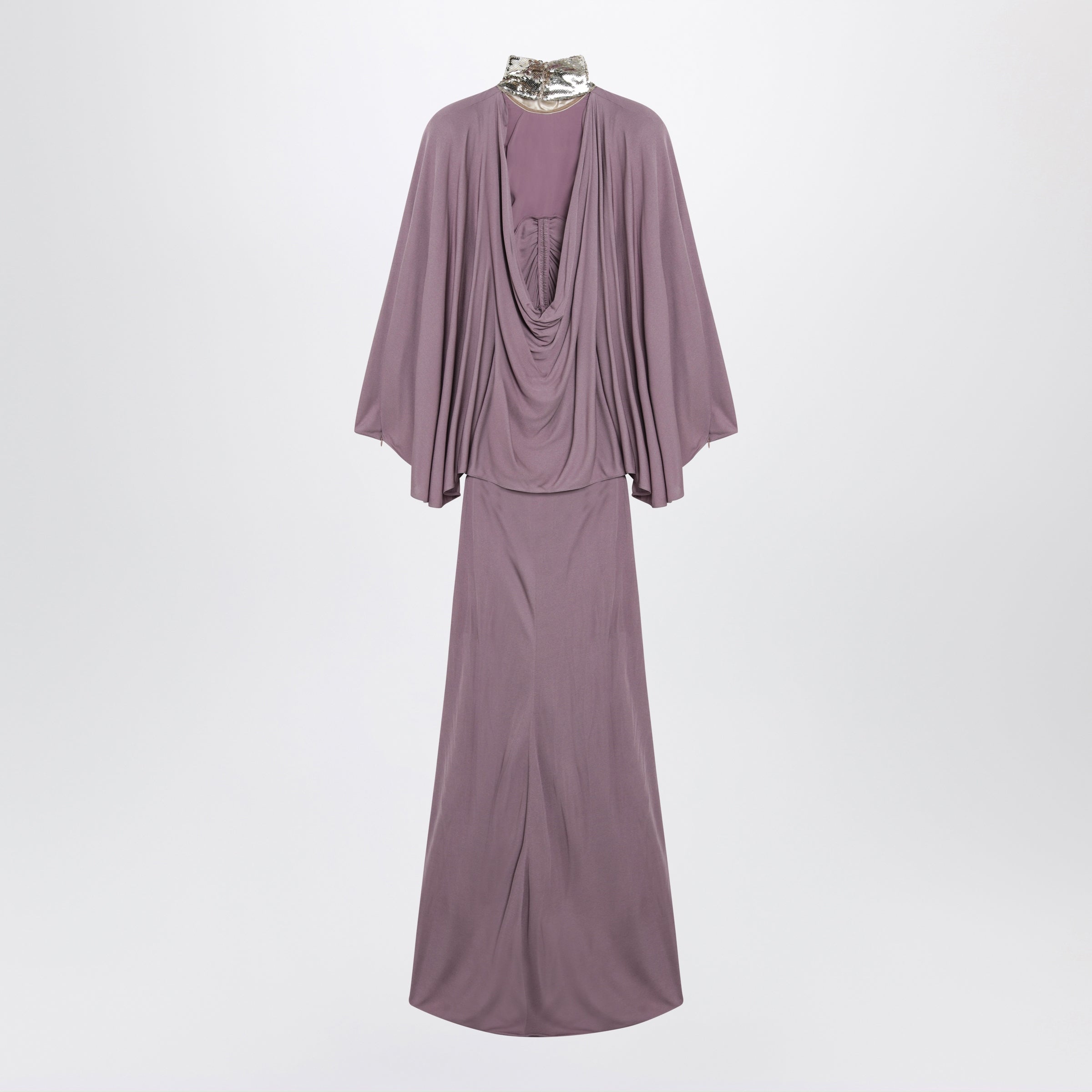 Valentino Mauve Pink Draped Long Dress