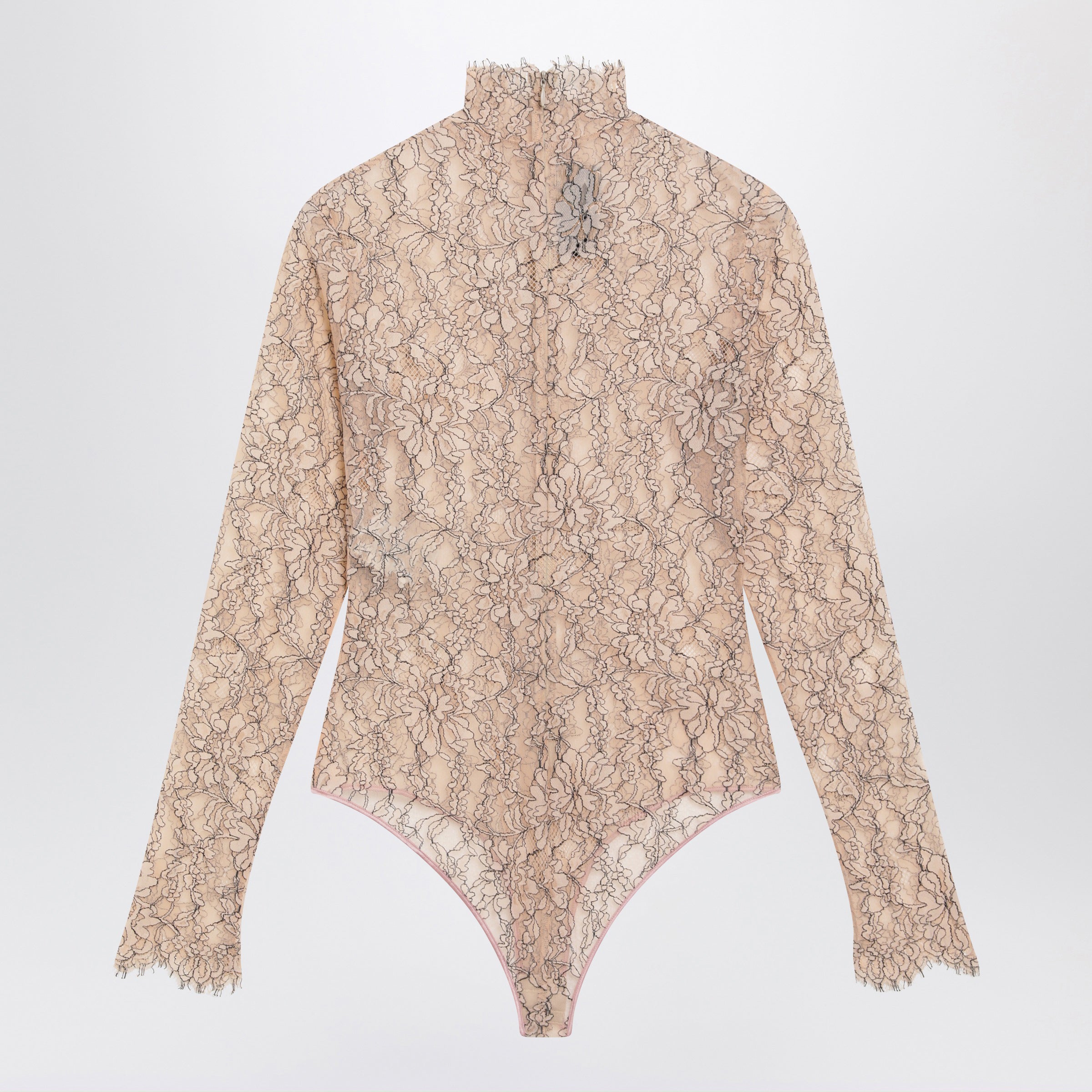 Valentino Nude Rebrodé Lace Bodysuit