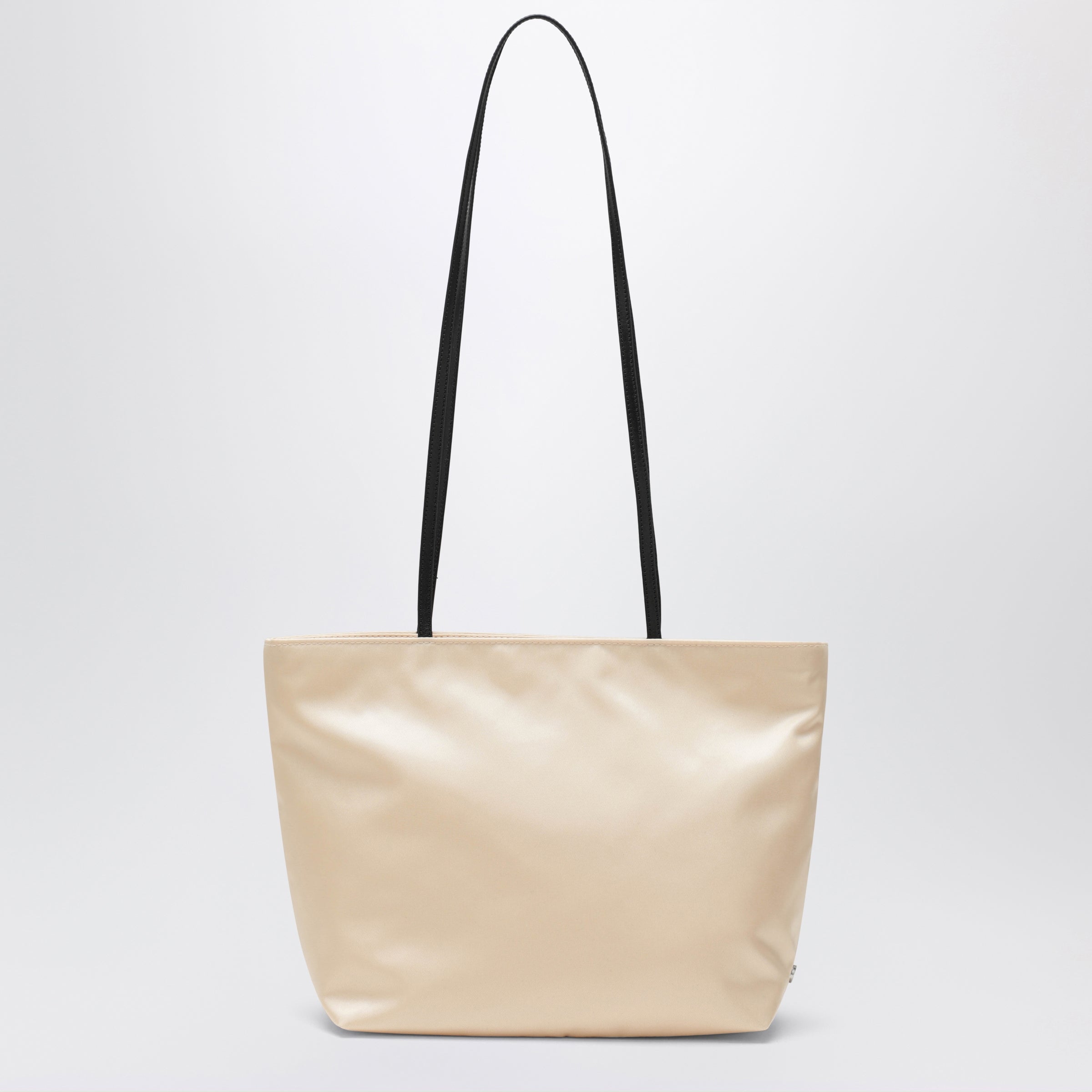 Valesque Spaghetti Tote Bag In Pearl Satin Nylon