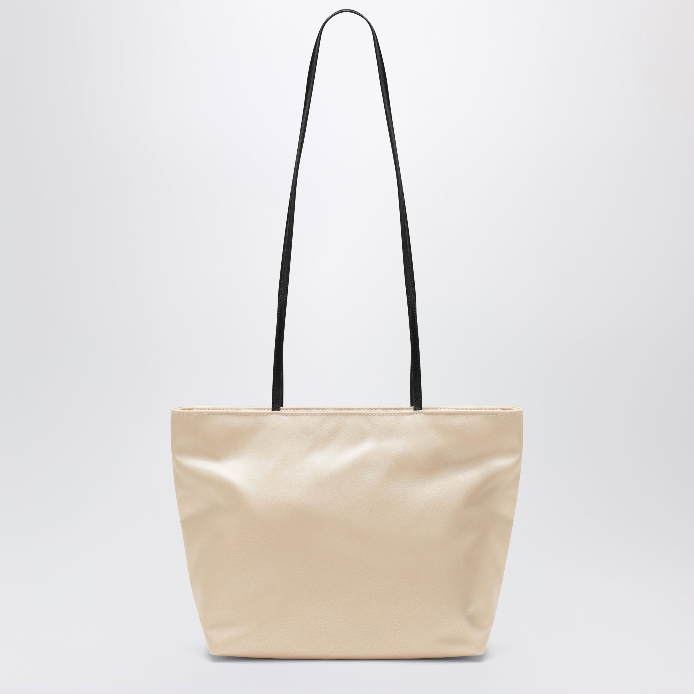 Valesque Spaghetti Tote Bag In Pearl Satin Nylon