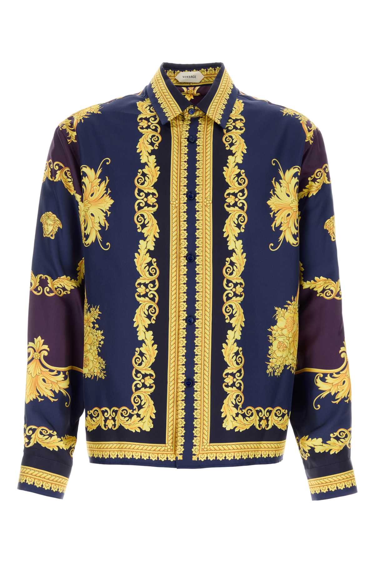 Versace Informal Shirt Silk Twill Print New Baro