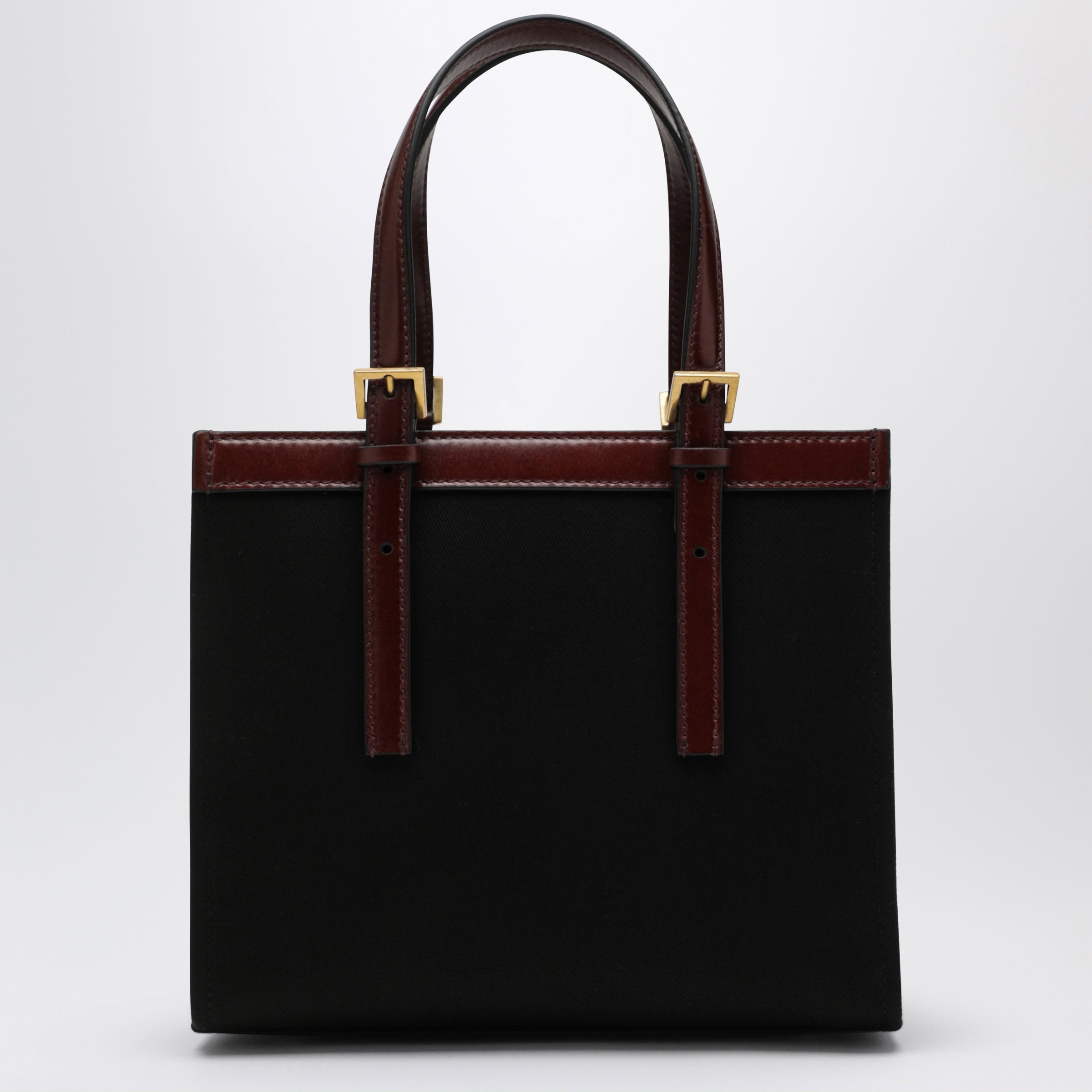Versace Rivière Mini Black Canvas Shopper Bag