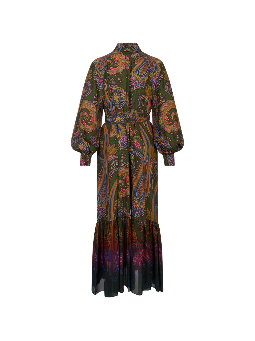 Etro Vestido Camisero Midi Verde Est Amebas