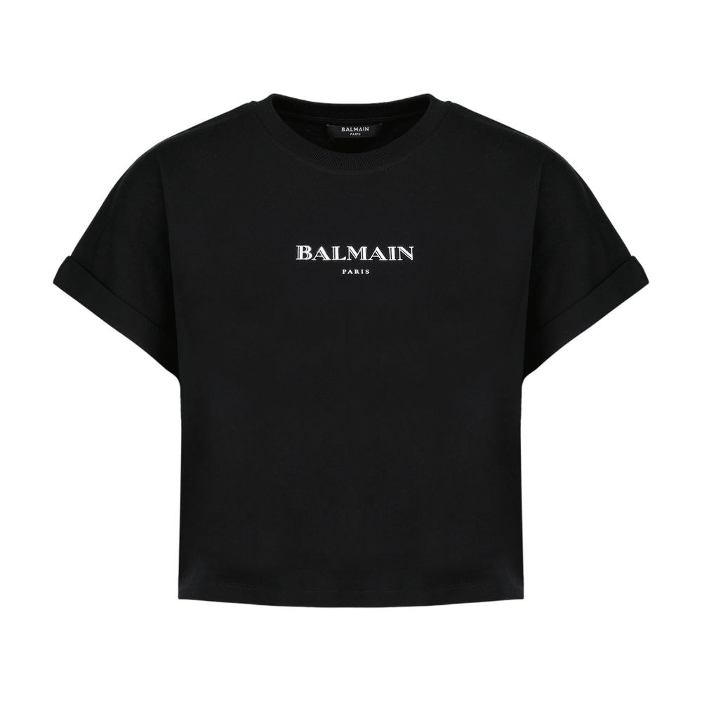 Balmain Vintage Print Crop T-Shirt