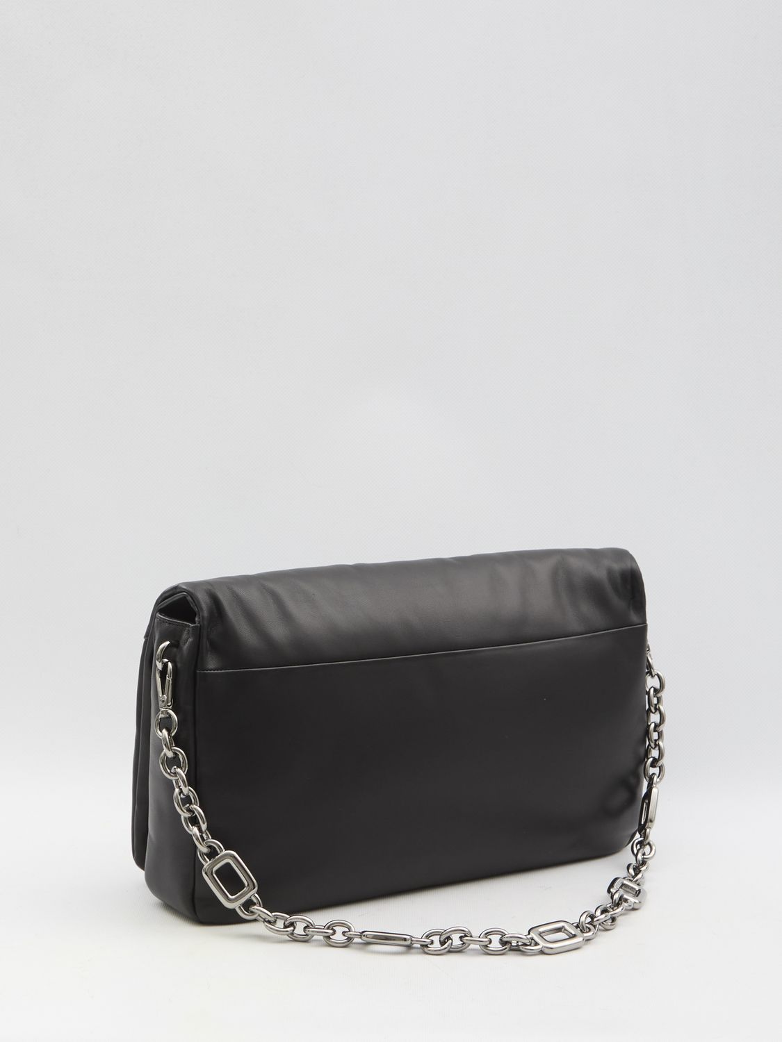 Roger Vivier Viv Choc Large Black Leather Bag
