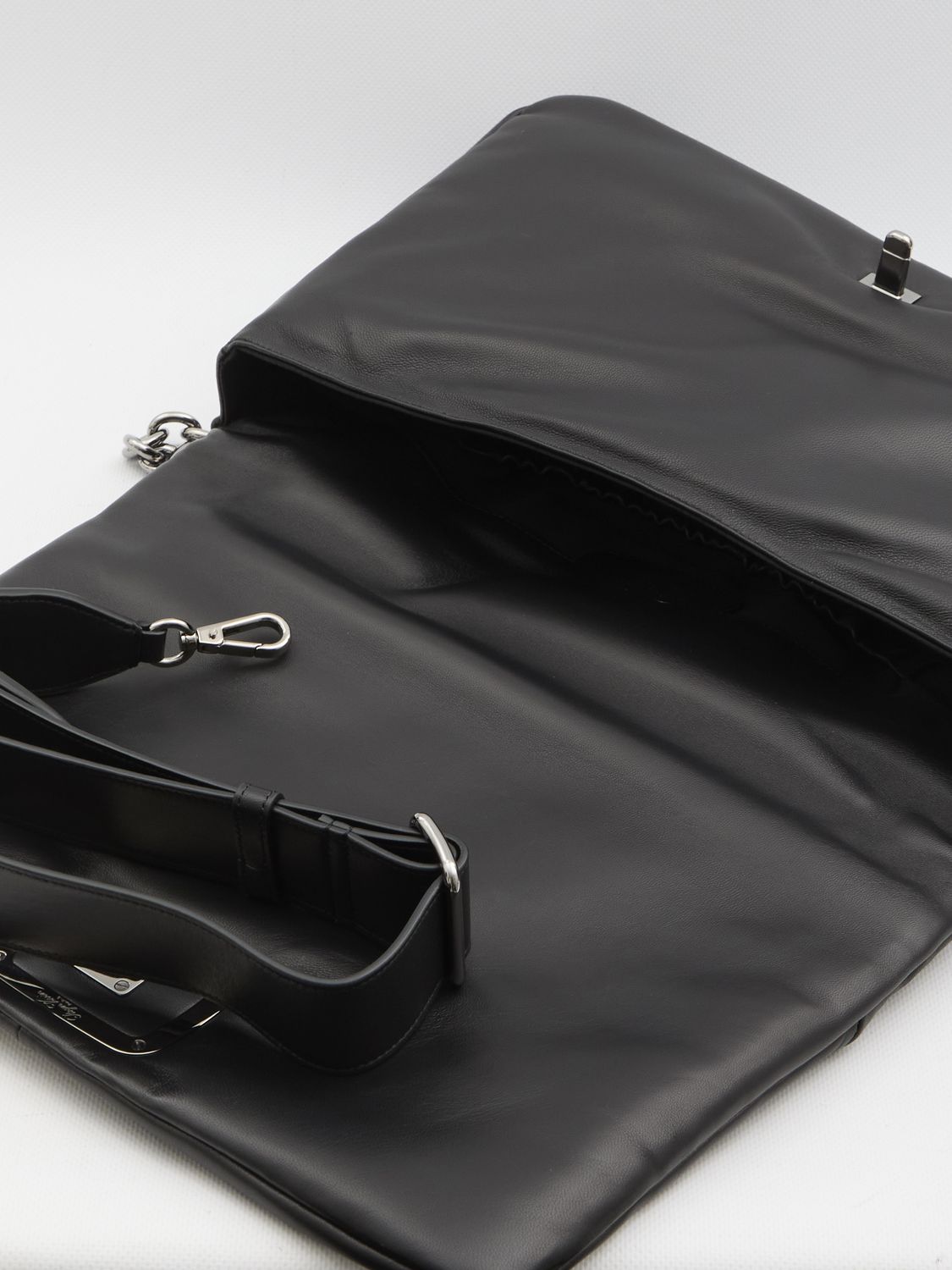 Roger Vivier Viv Choc Large Black Leather Bag