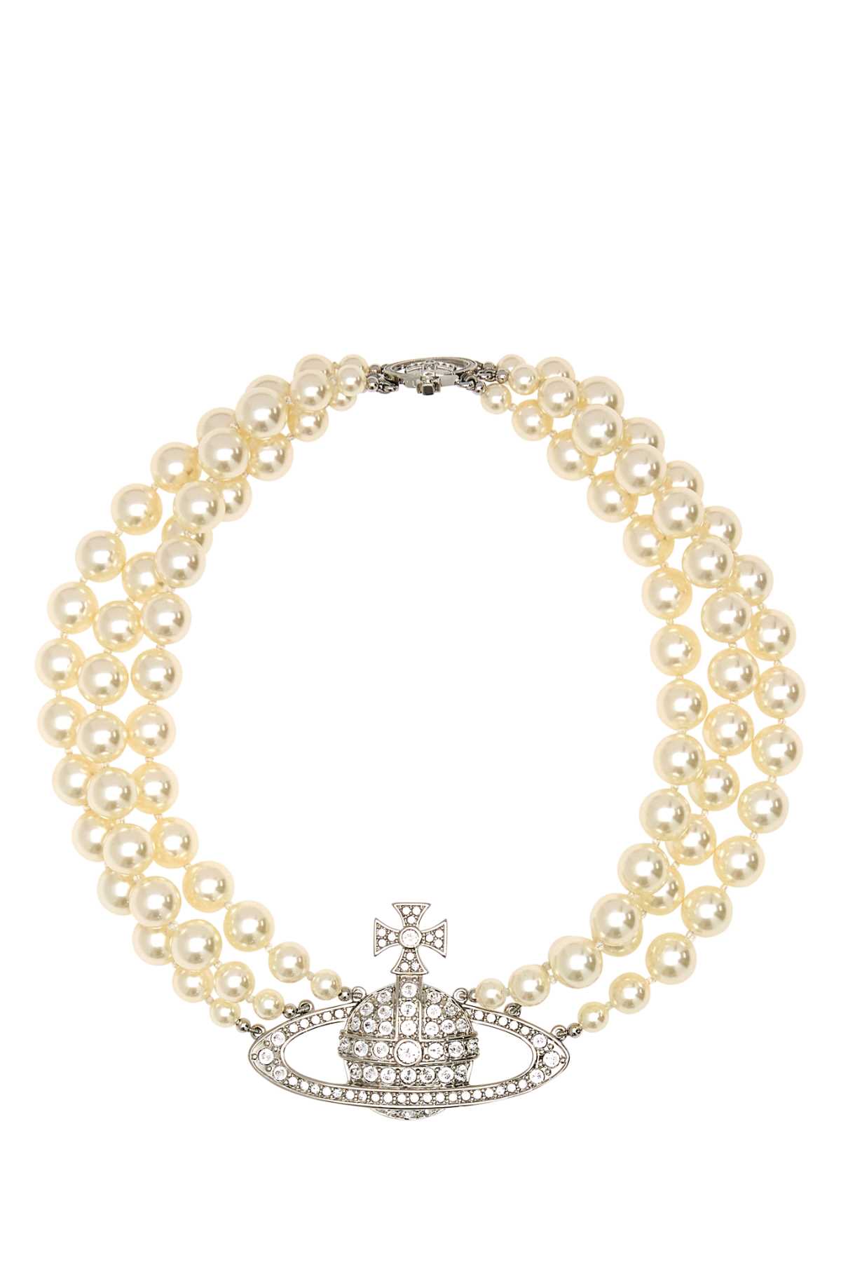 Vivienne Westwood Three Row Pearl Bas Relief