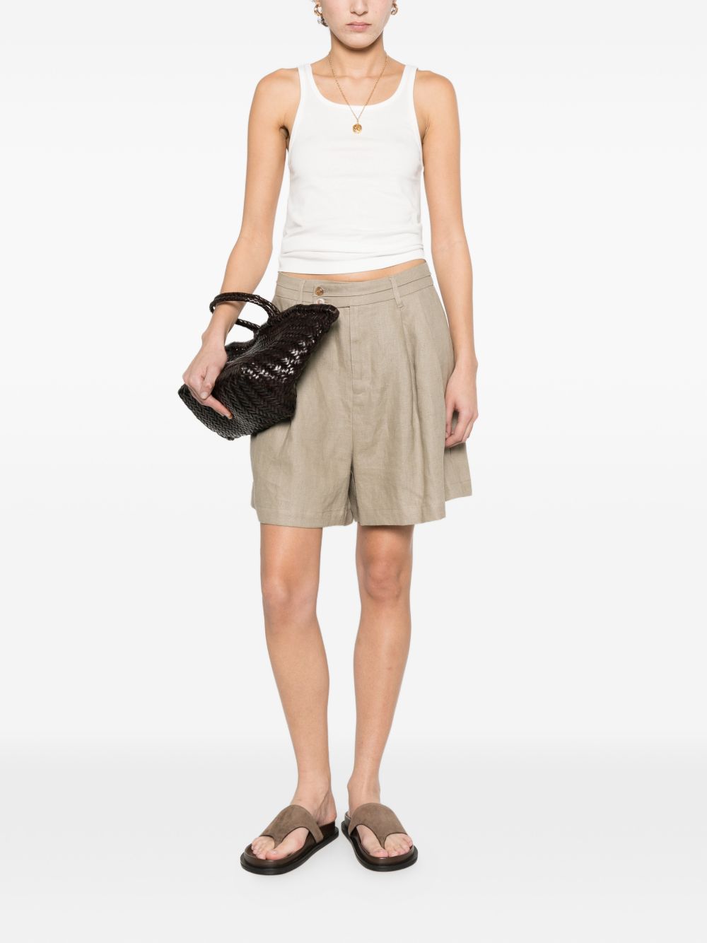 ELEH White Square Neck Top