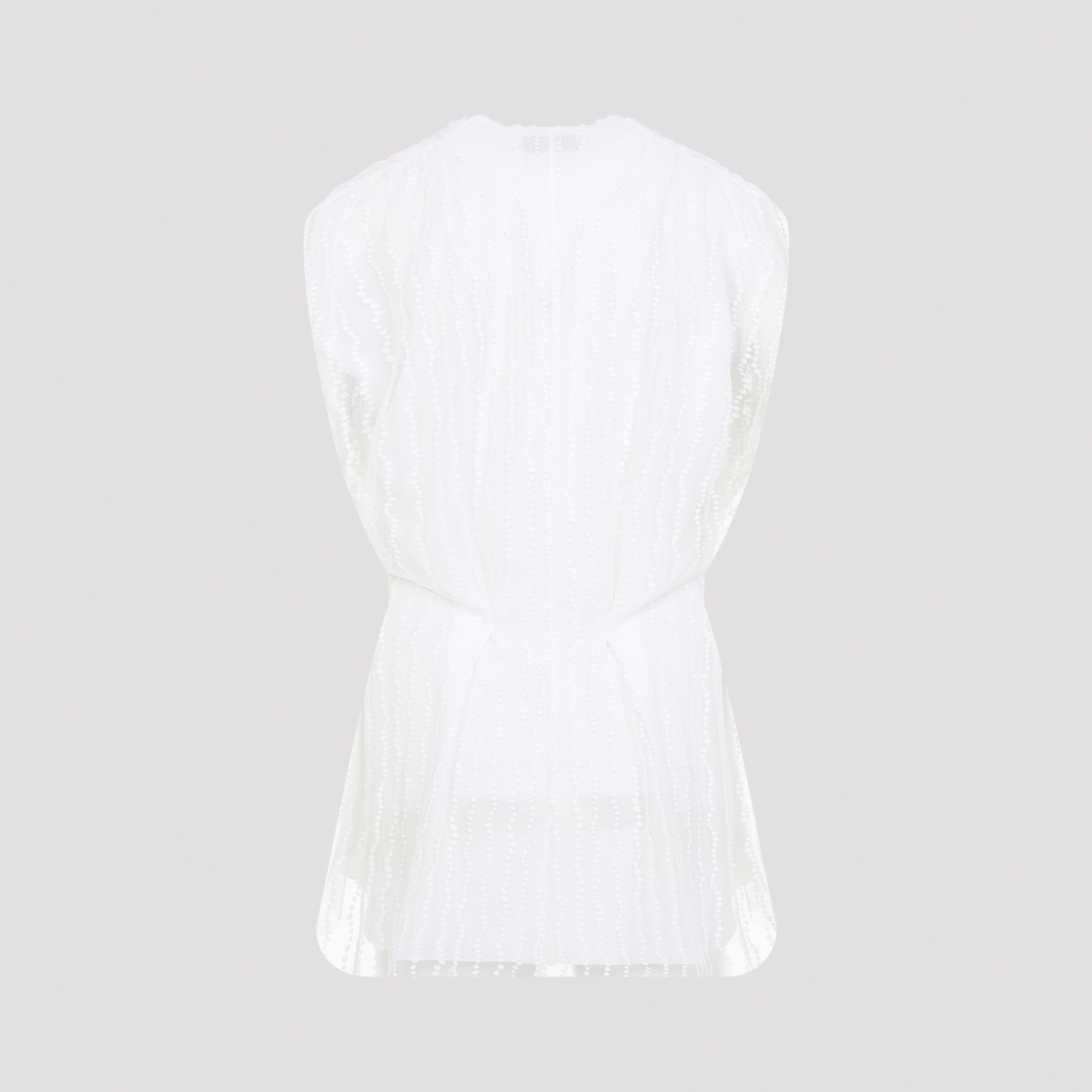 Alberta Ferreti White Tulle Top