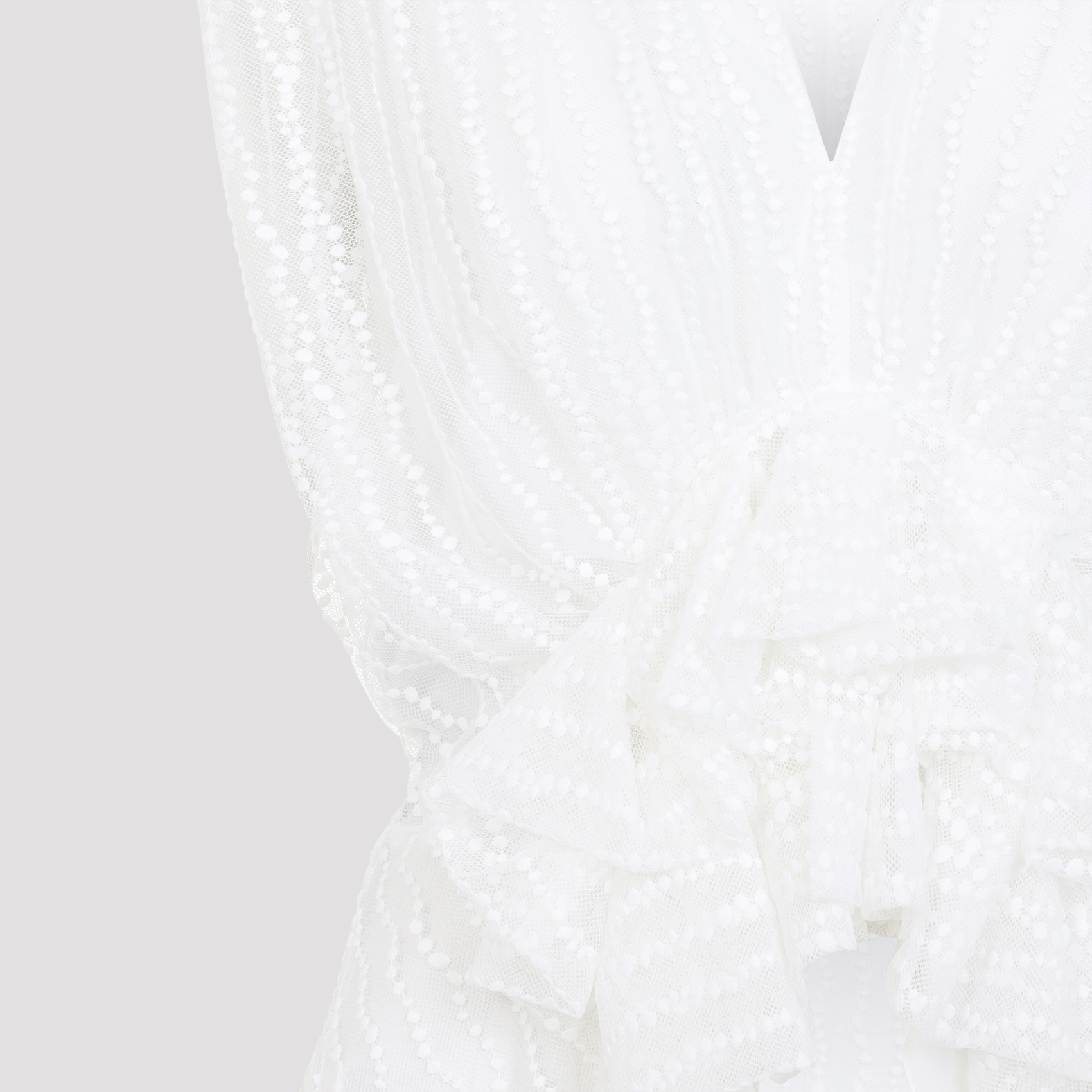 Alberta Ferreti White Tulle Top