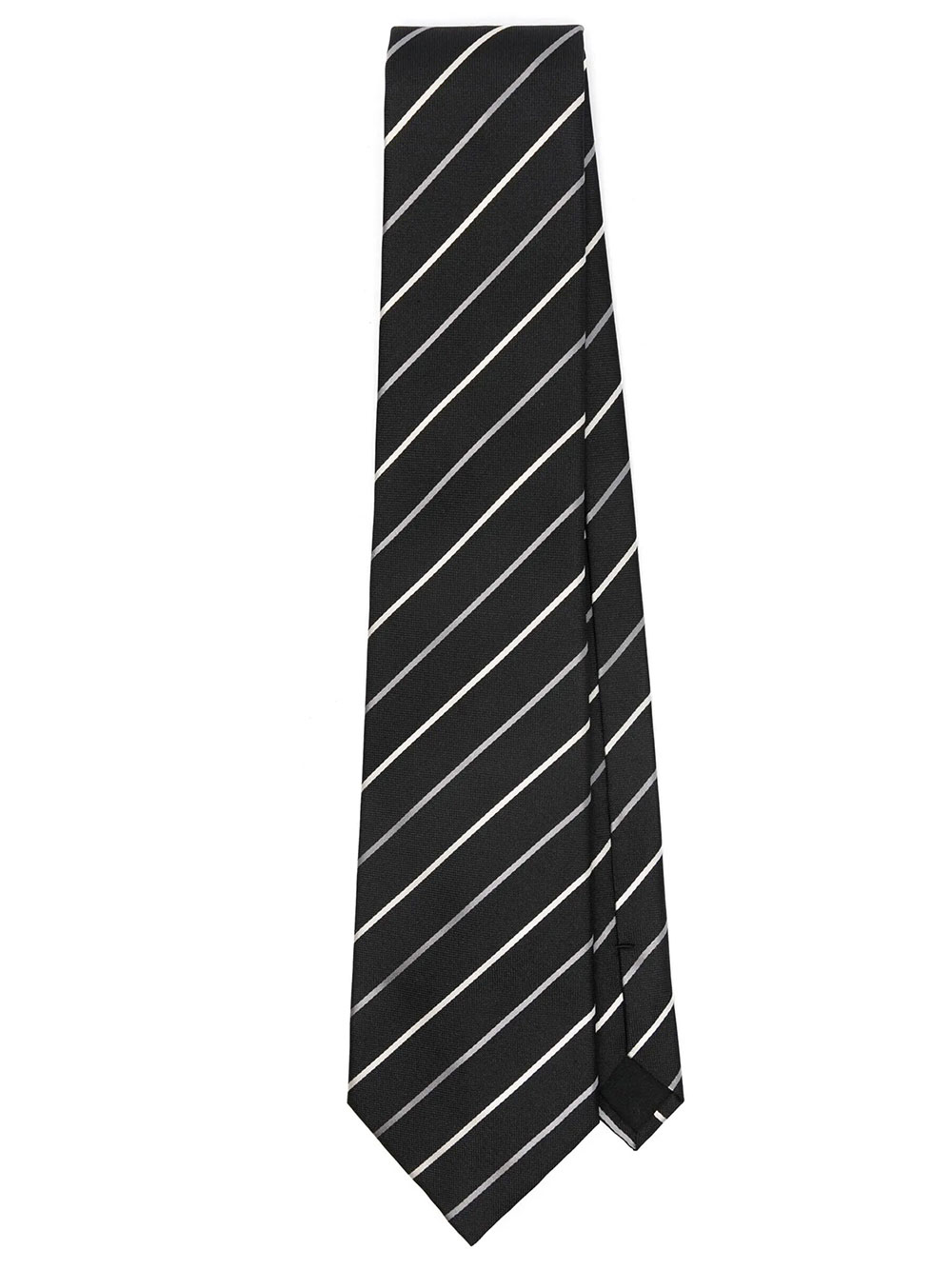Saint Laurent Wide Tie In Striped Silk Jacquard