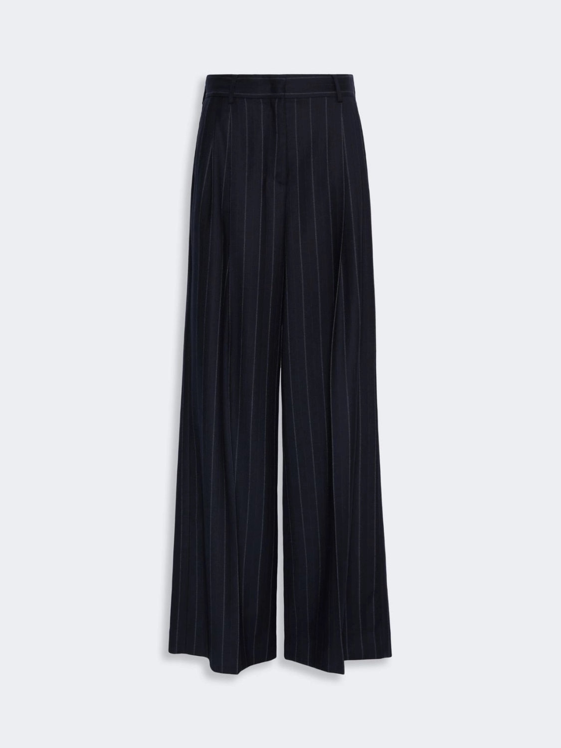 Weekend Max Mara Wkdnebbie - Pinstriped Virgin Wool Trous