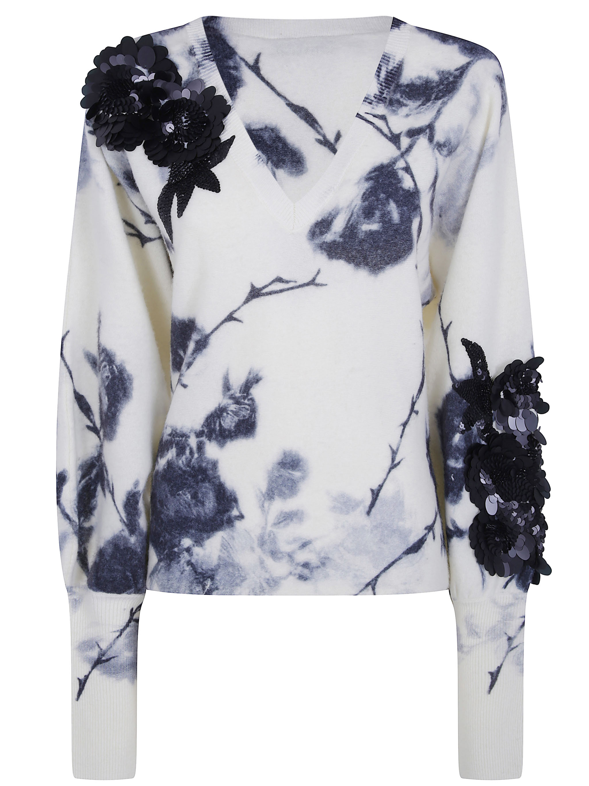Blumarine Wool And Cashmere Sweater With Applied R